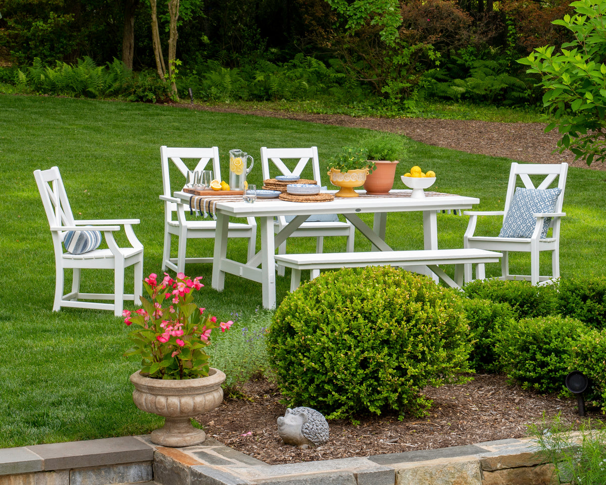 Braxton 6-Piece Rustic Farmhouse Arm Chair Dining Set with Bench