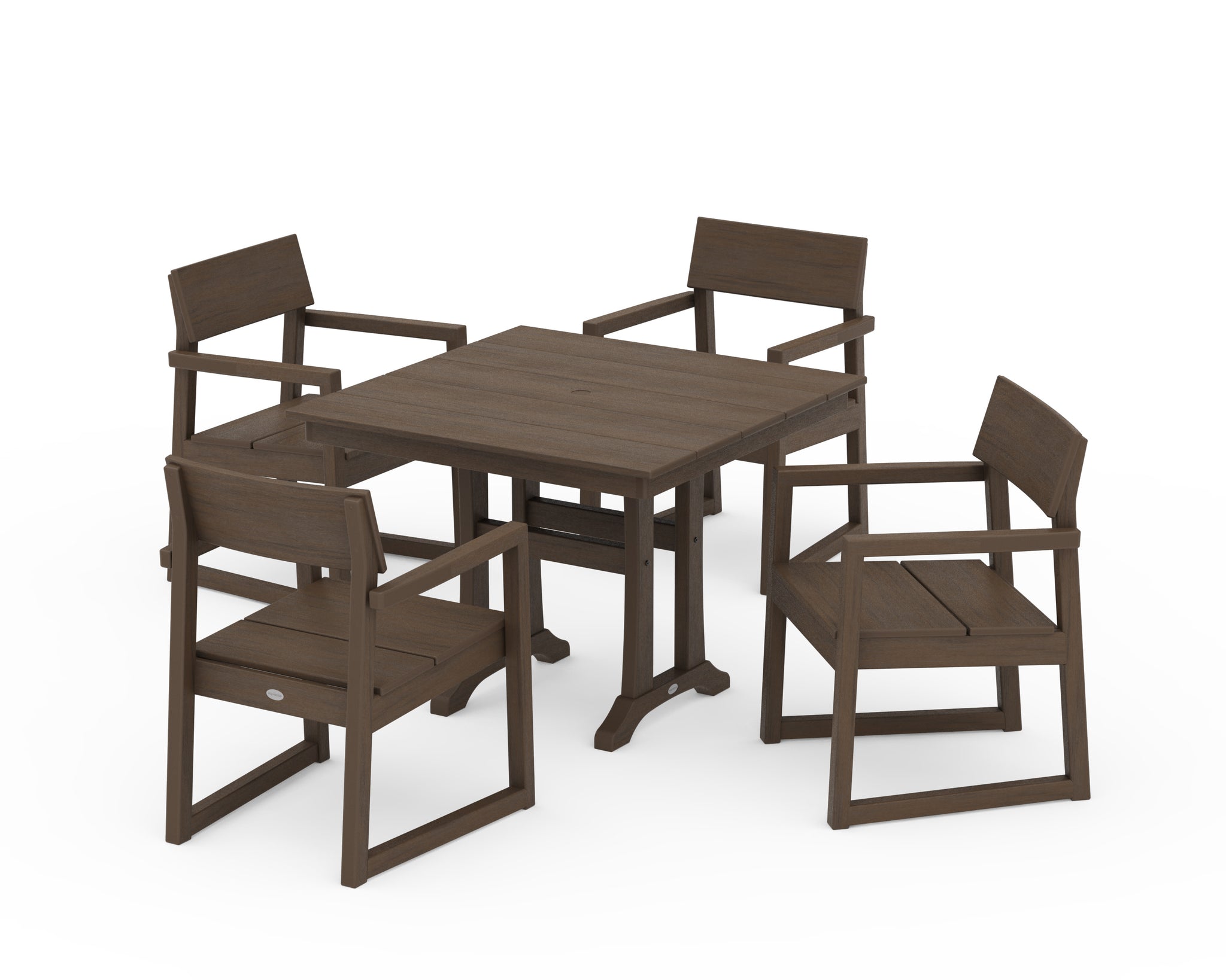 EDGE 5-Piece Farmhouse Dining Set With Trestle Legs