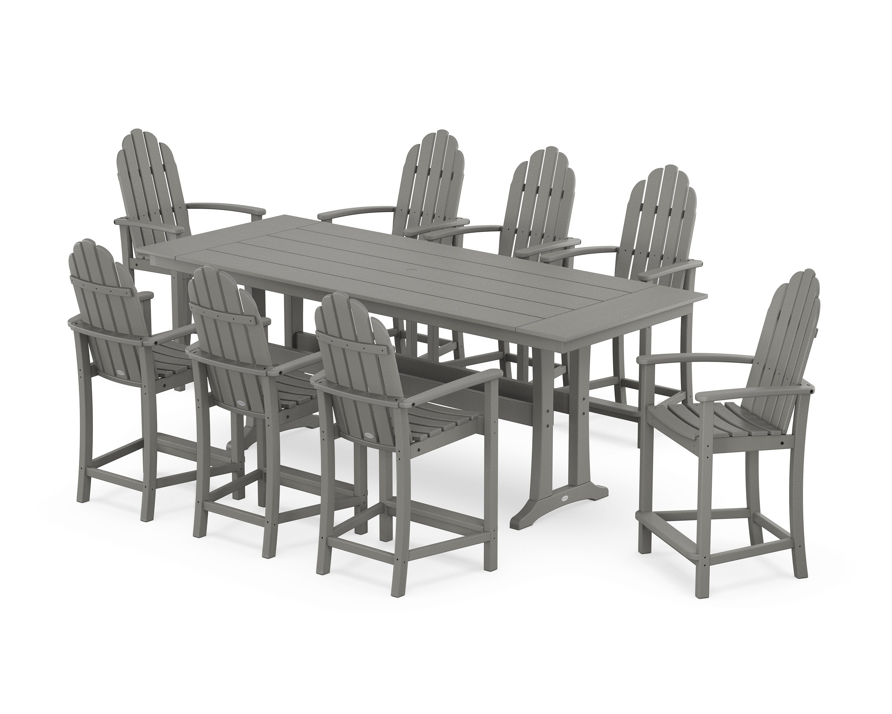 Classic Adirondack 9-Piece Farmhouse Counter Set with Trestle Legs