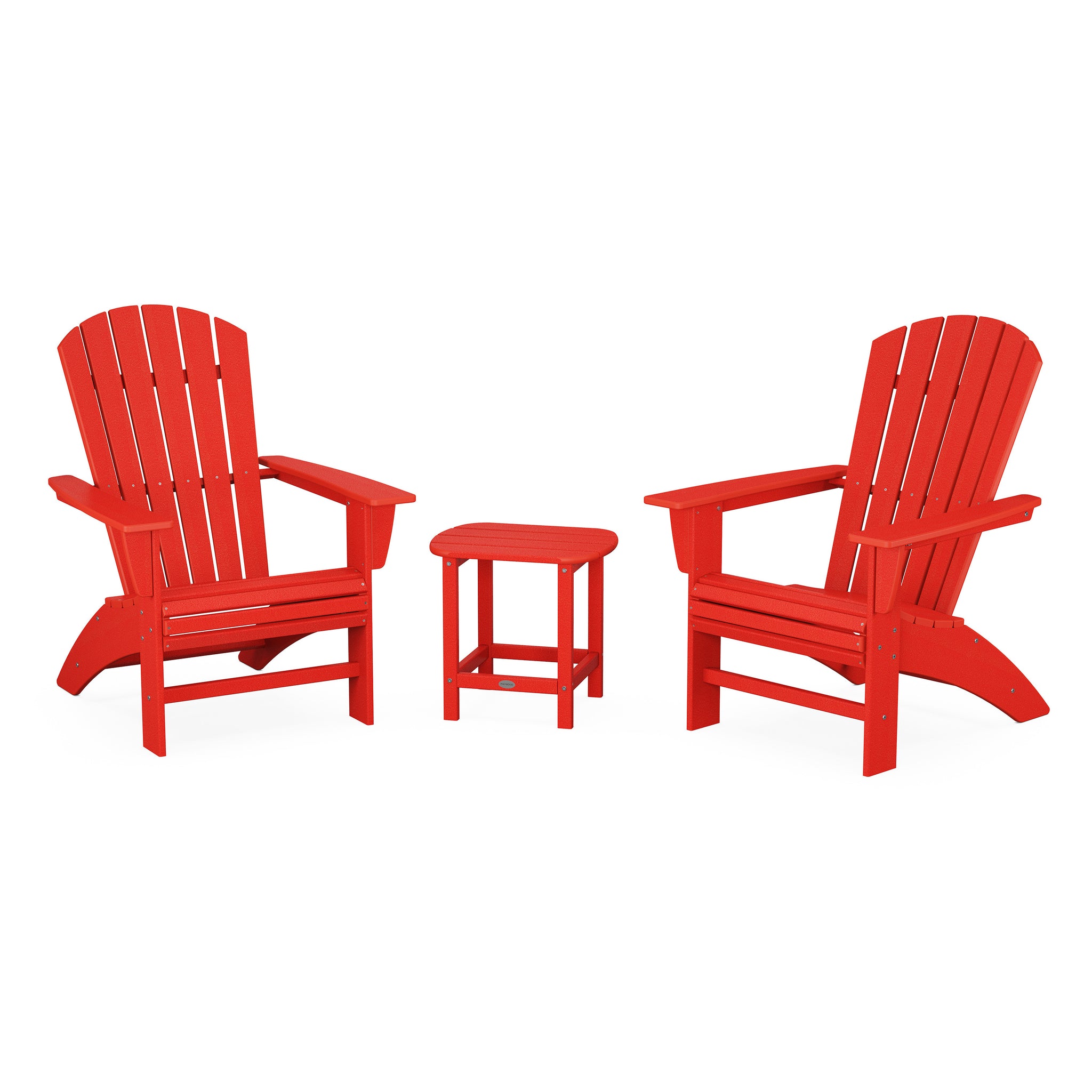 Nautical 3-Piece Curveback Adirondack Set