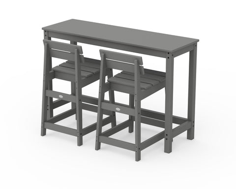 Modern Studio Plaza Lowback Counter Chair 3-Piece Balcony Set Black