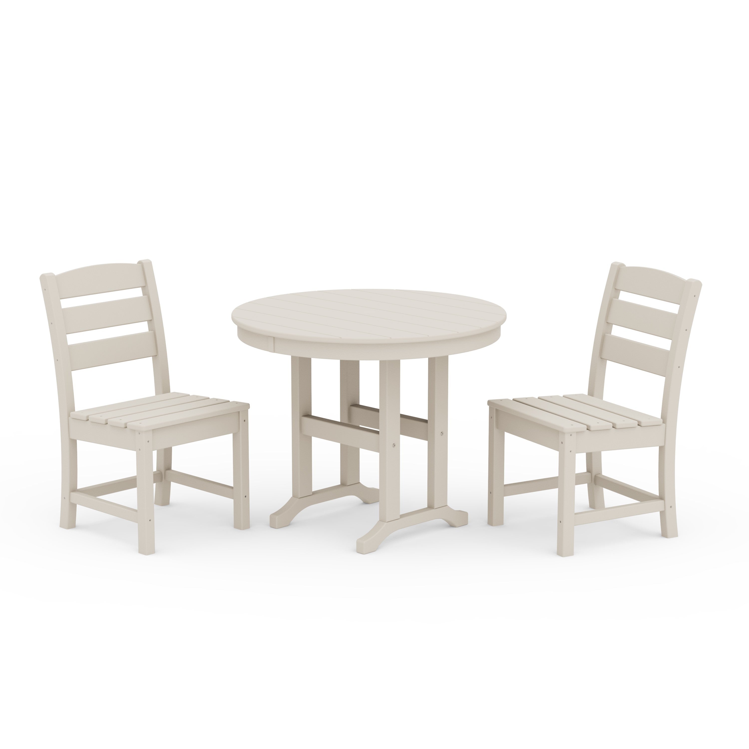 Lakeside Side Chair 3-Piece Round Dining Set