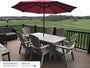 Nautical Curveback Adirondack 7-Piece Dining Set with Trestle Legs