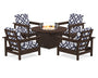 Club 5-Piece Conversation Set with Fire Pit Table