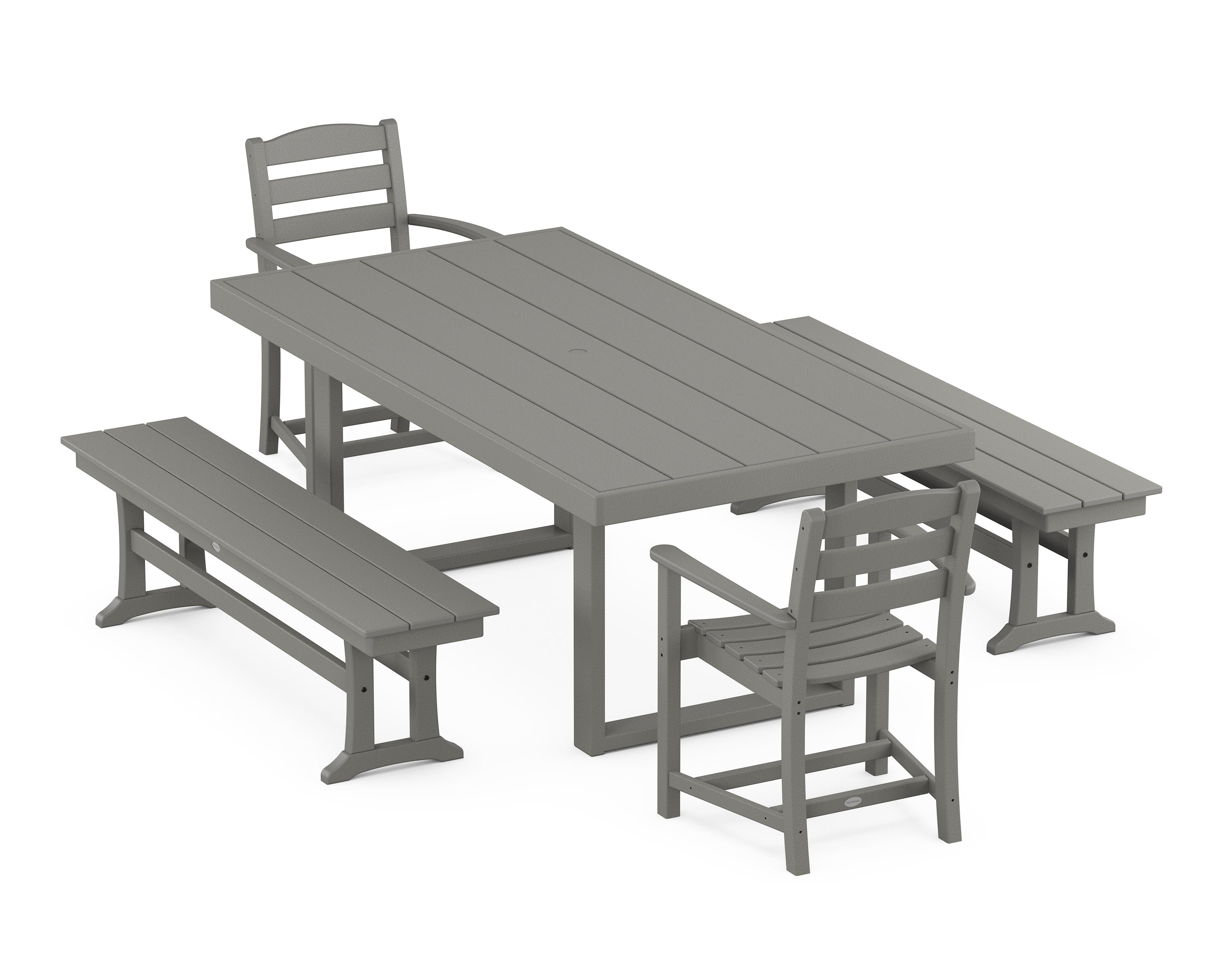 La Casa Café 5-Piece Dining Set with Benches