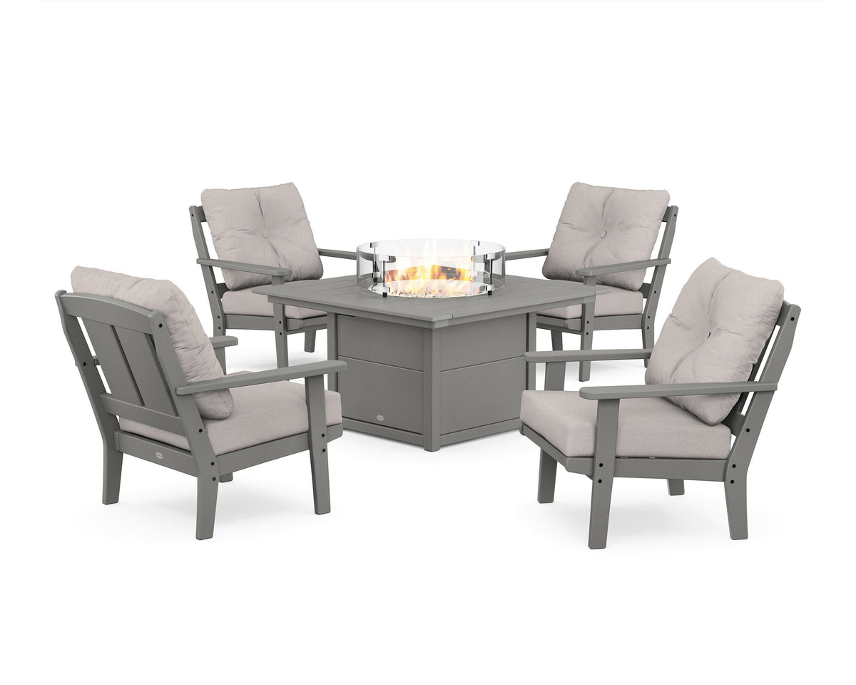 Mission 5-Piece Deep Seating Set with Fire Pit Table