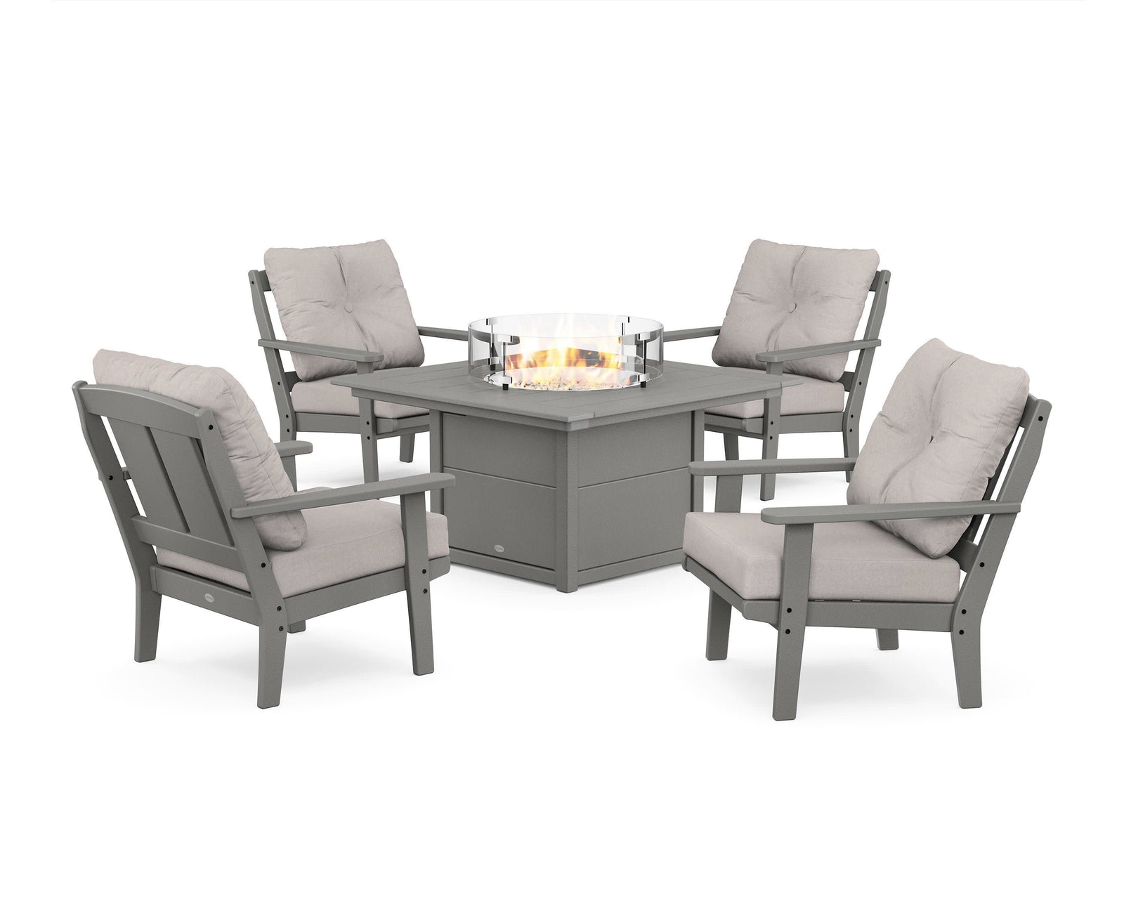 Mission 5-Piece Deep Seating Set with Fire Pit Table