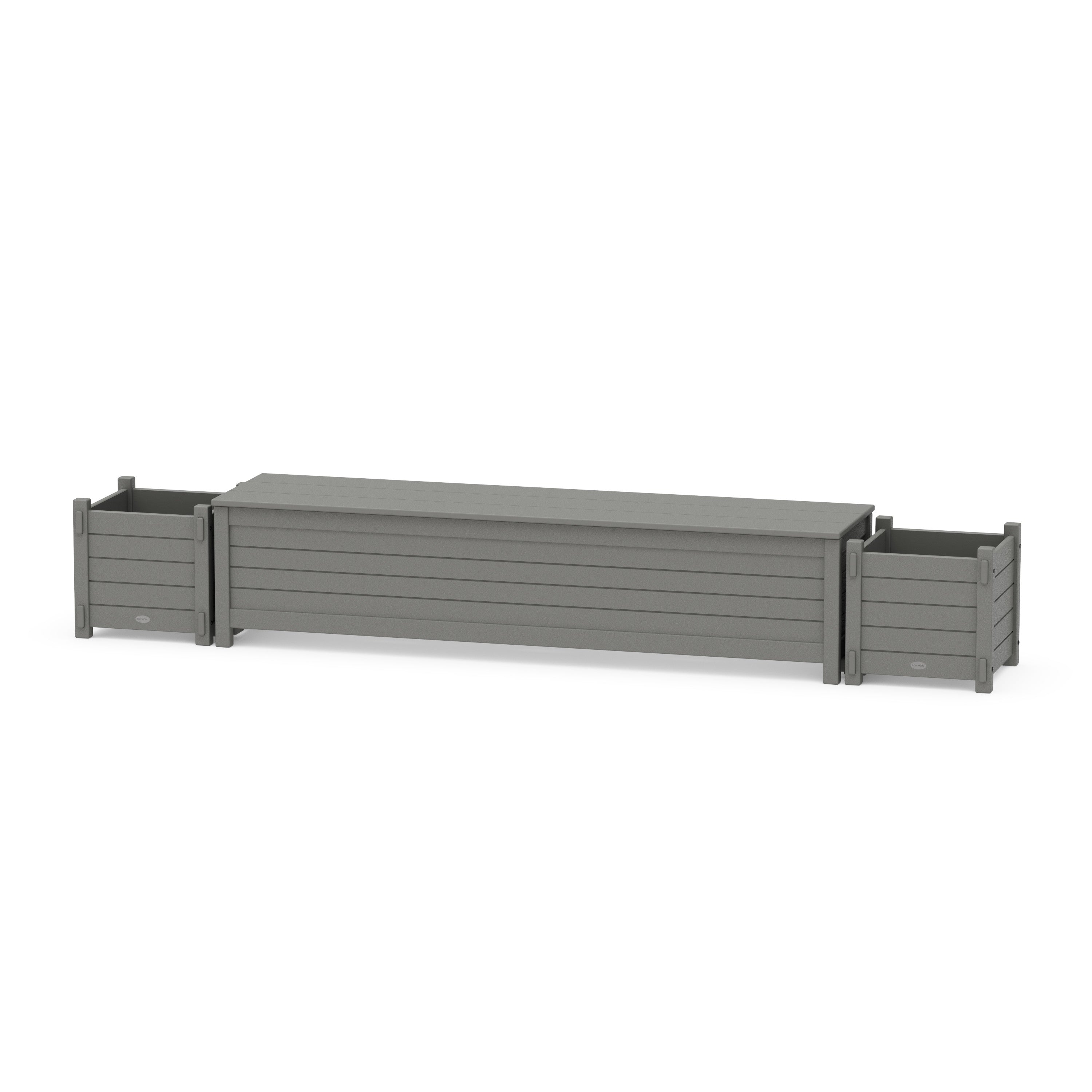 72" Nautical Straight Planter Storage Bench Set