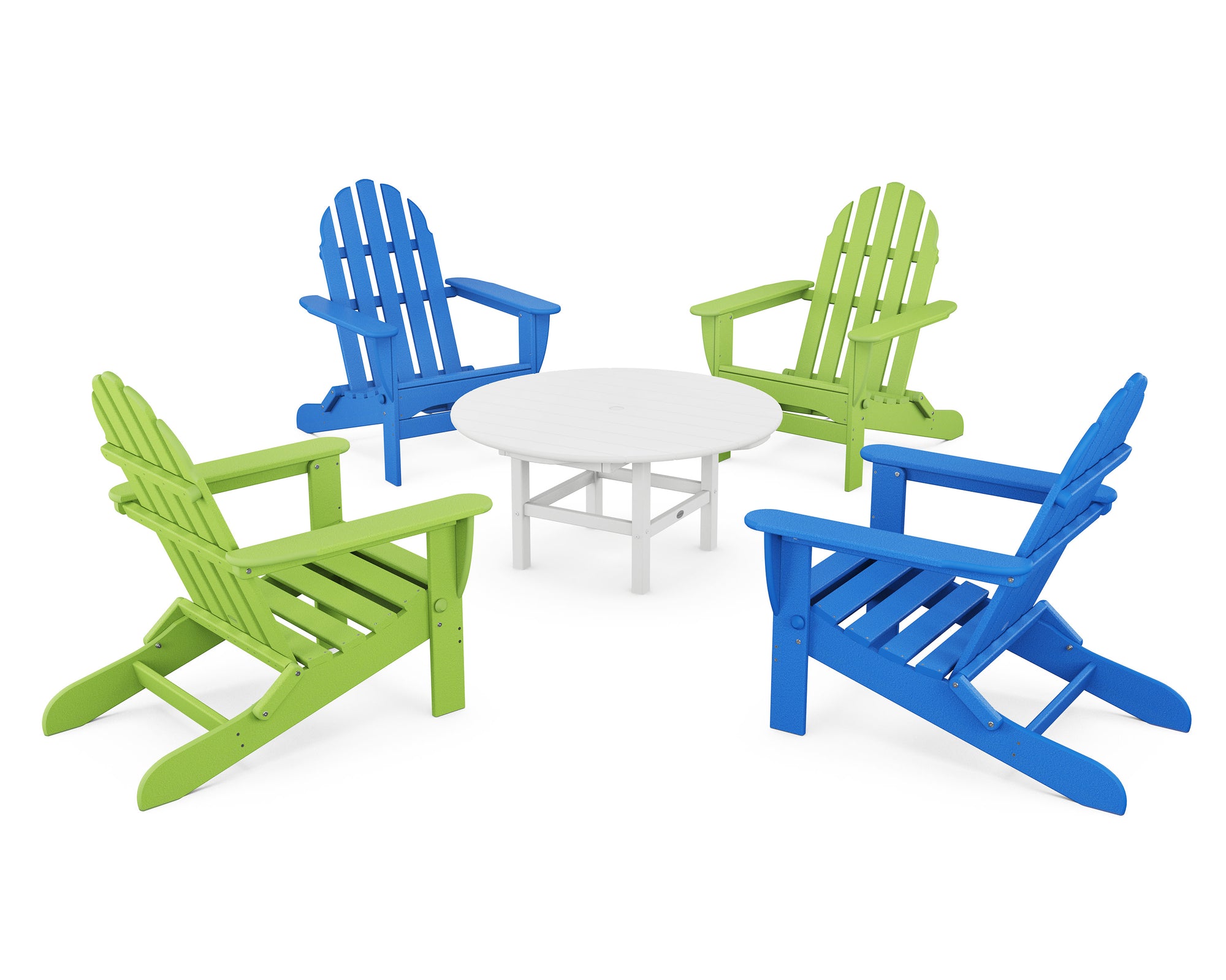Classic Folding Adirondack 5-Piece Conversation Group
