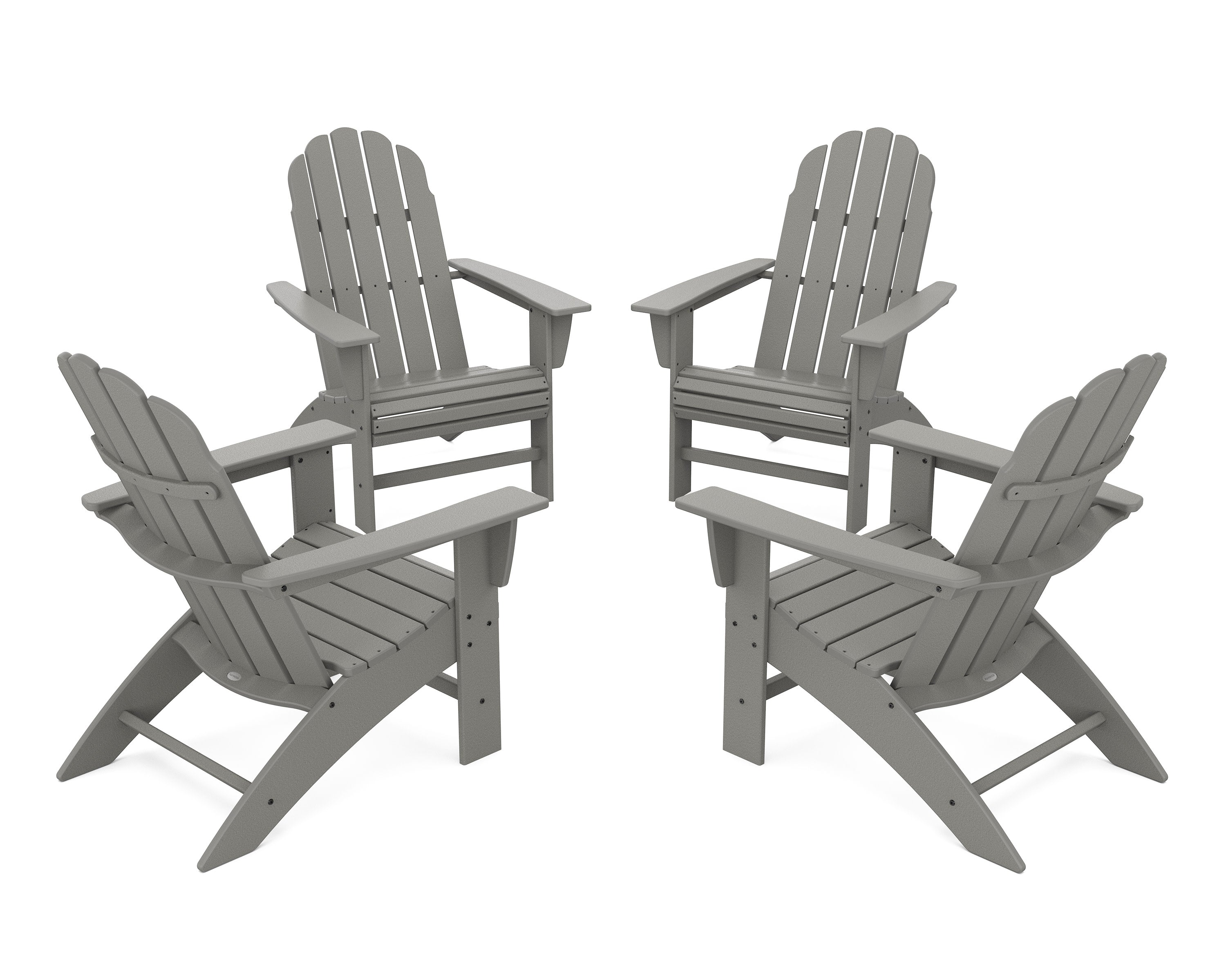 4-Piece Vineyard Curveback Adirondack Chair Conversation Set