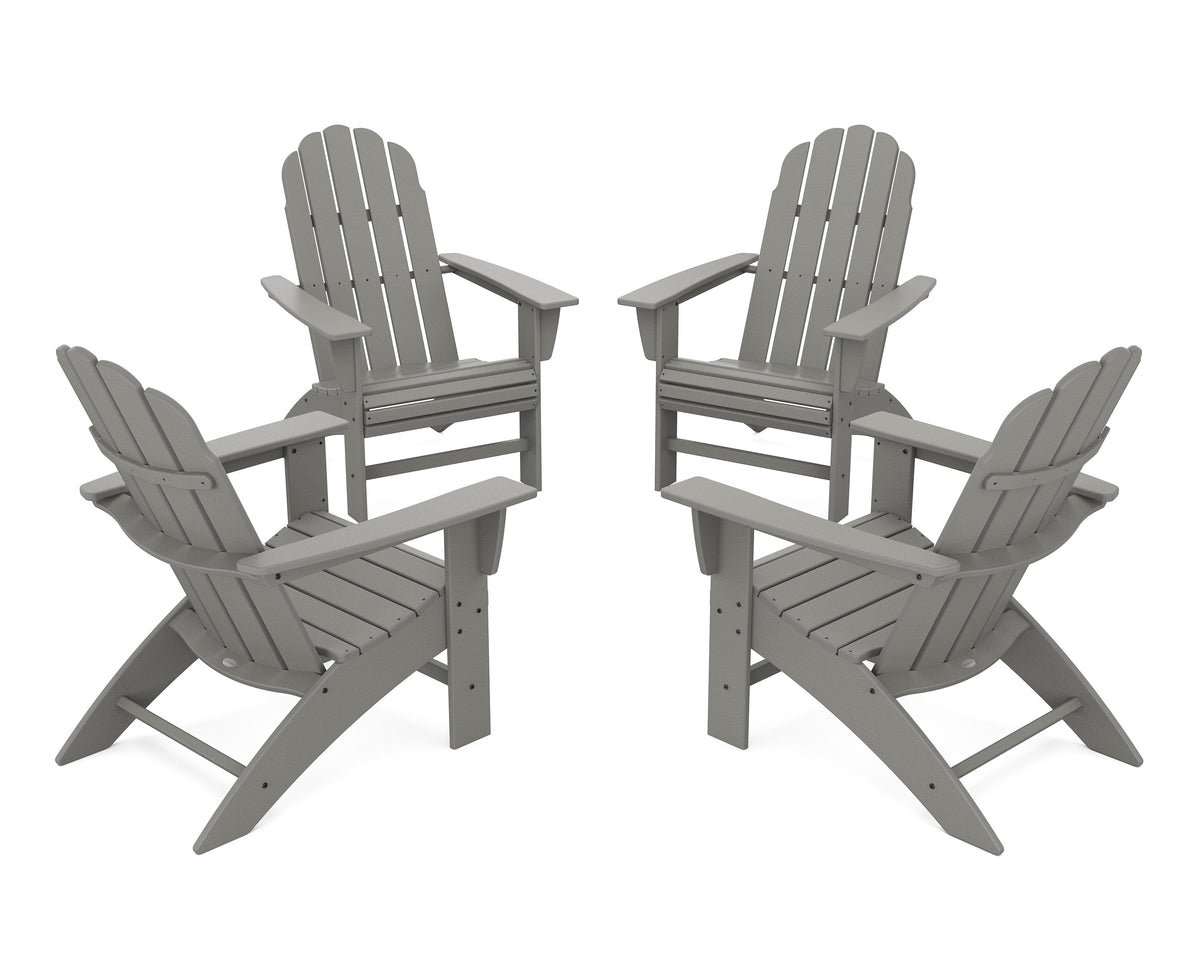 4-Piece Vineyard Curveback Adirondack Chair Conversation Set