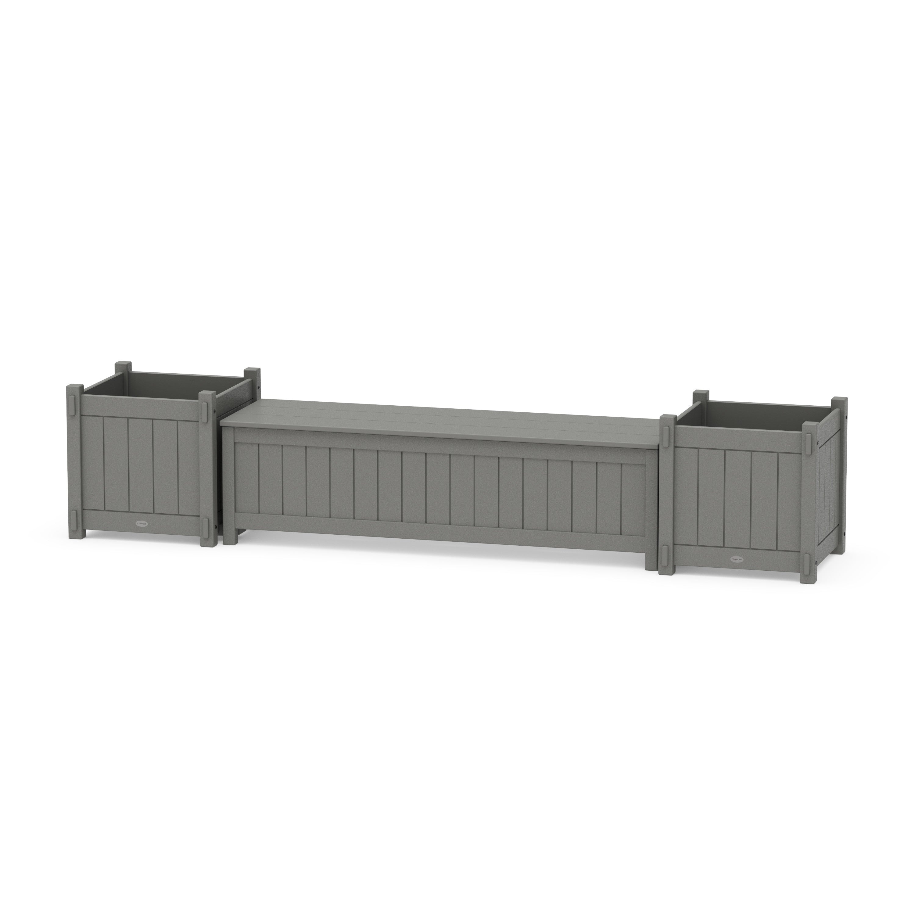 60" Vineyard Straight Planter Storage Bench Set- Large