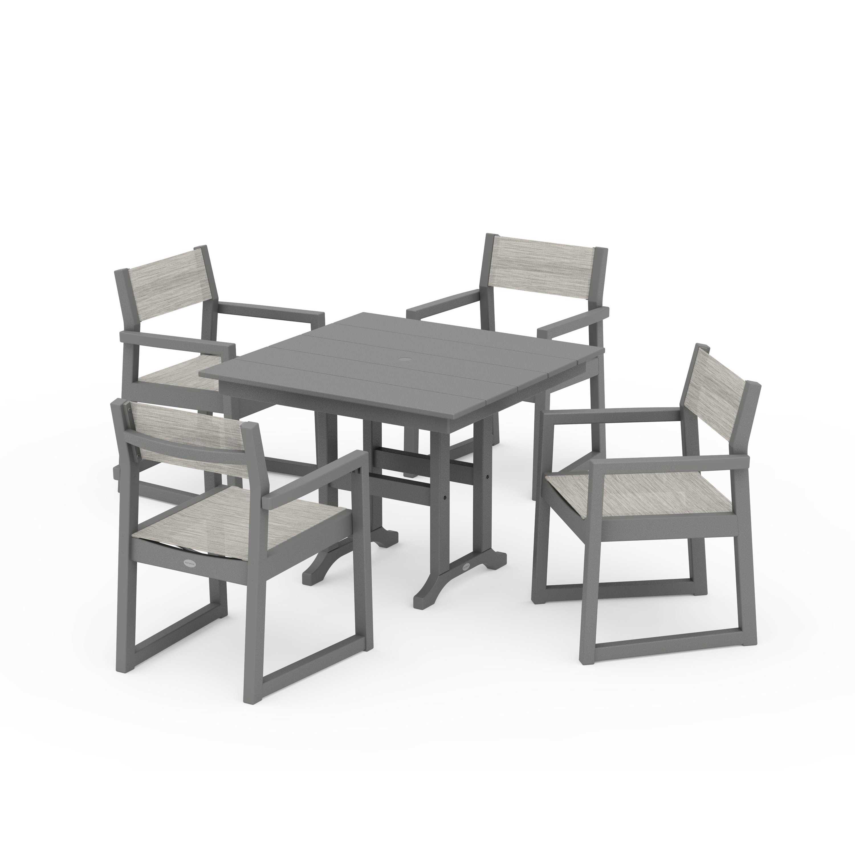 EDGE Sling Arm Chair 5-Piece Farmhouse Dining Set