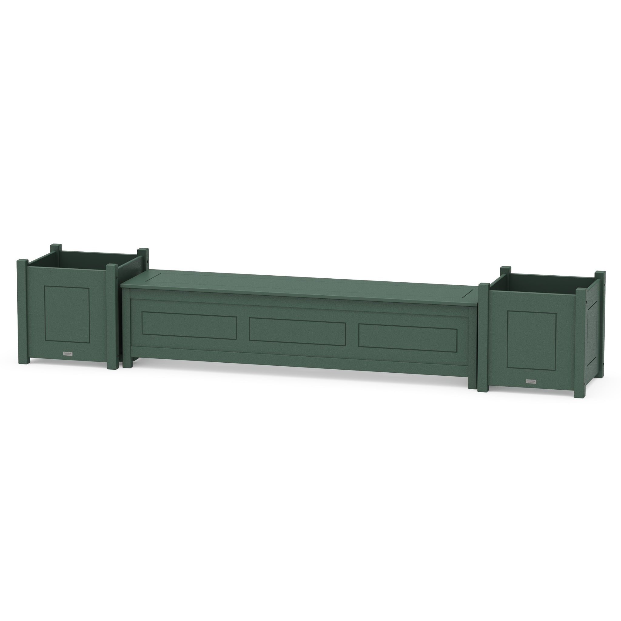 72" Country Living Straight Planter Storage Bench Set- Large