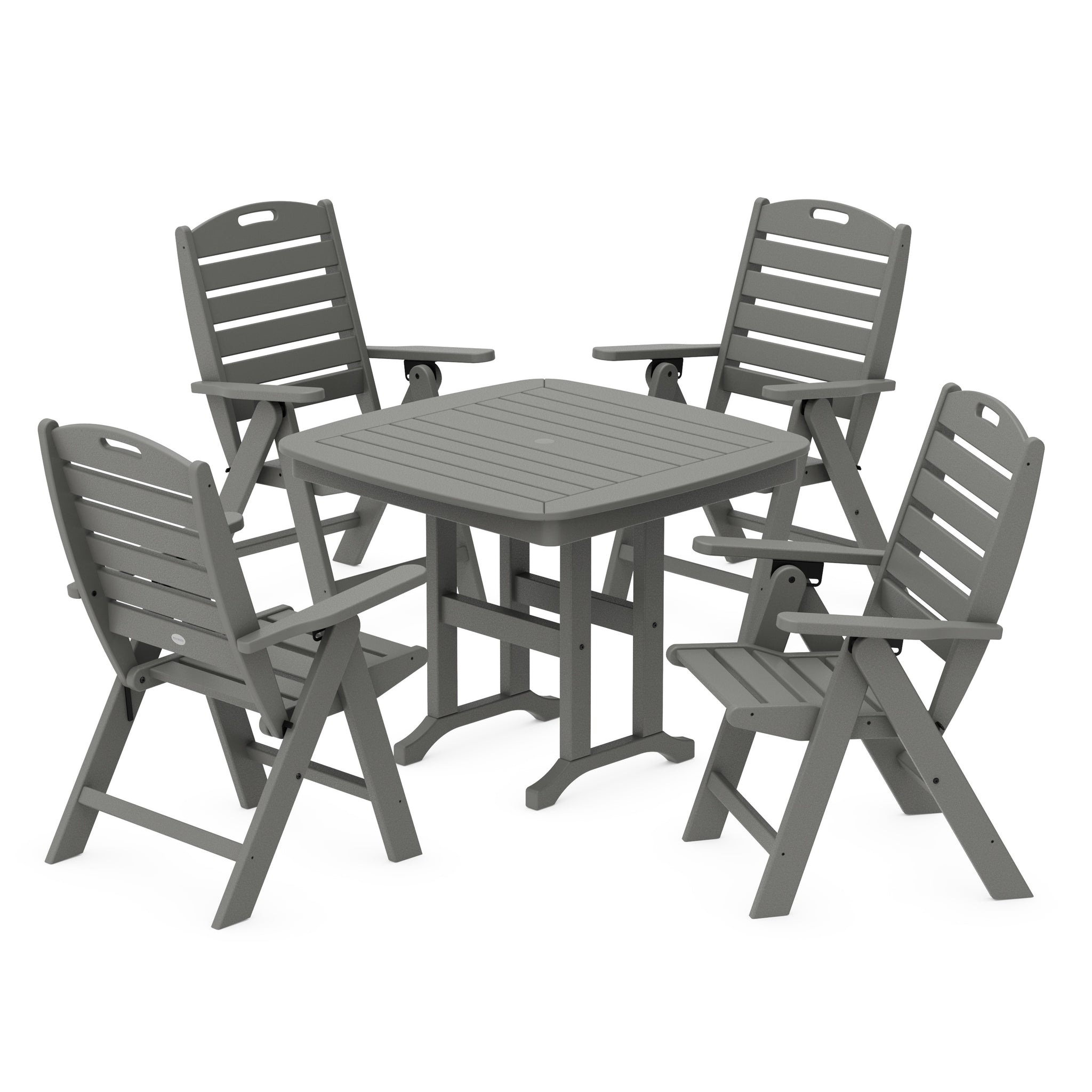 Nautical Folding Highback Chair 5-Piece Dining Set