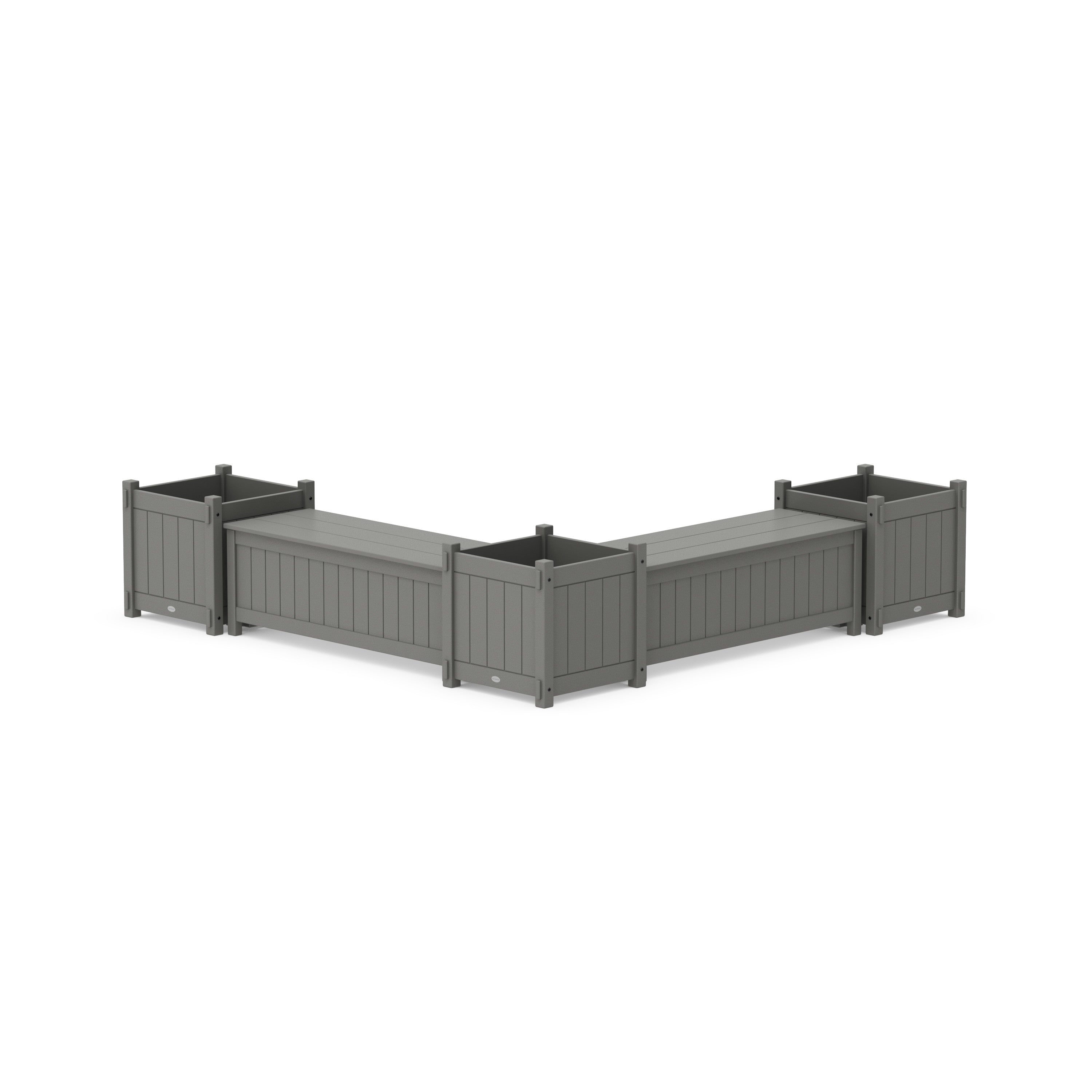 48" Vineyard L- Shaped Planter Storage Bench Corner Set- Large
