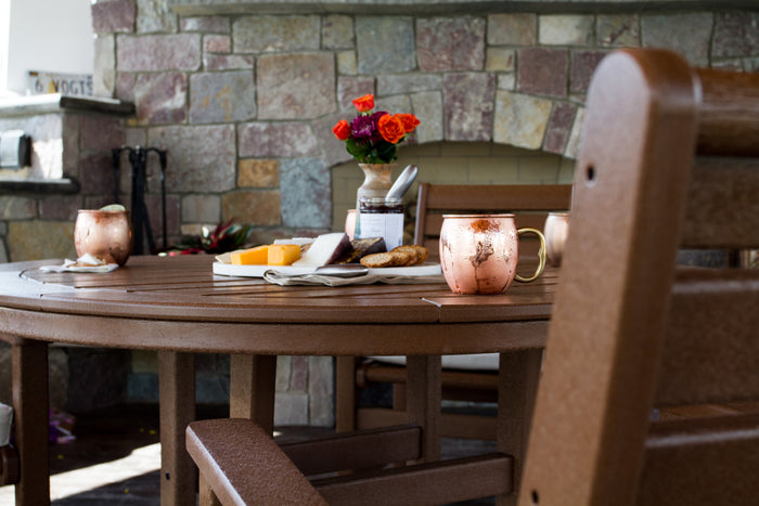 Signature 5-Piece Round Dining Set with Trestle Legs