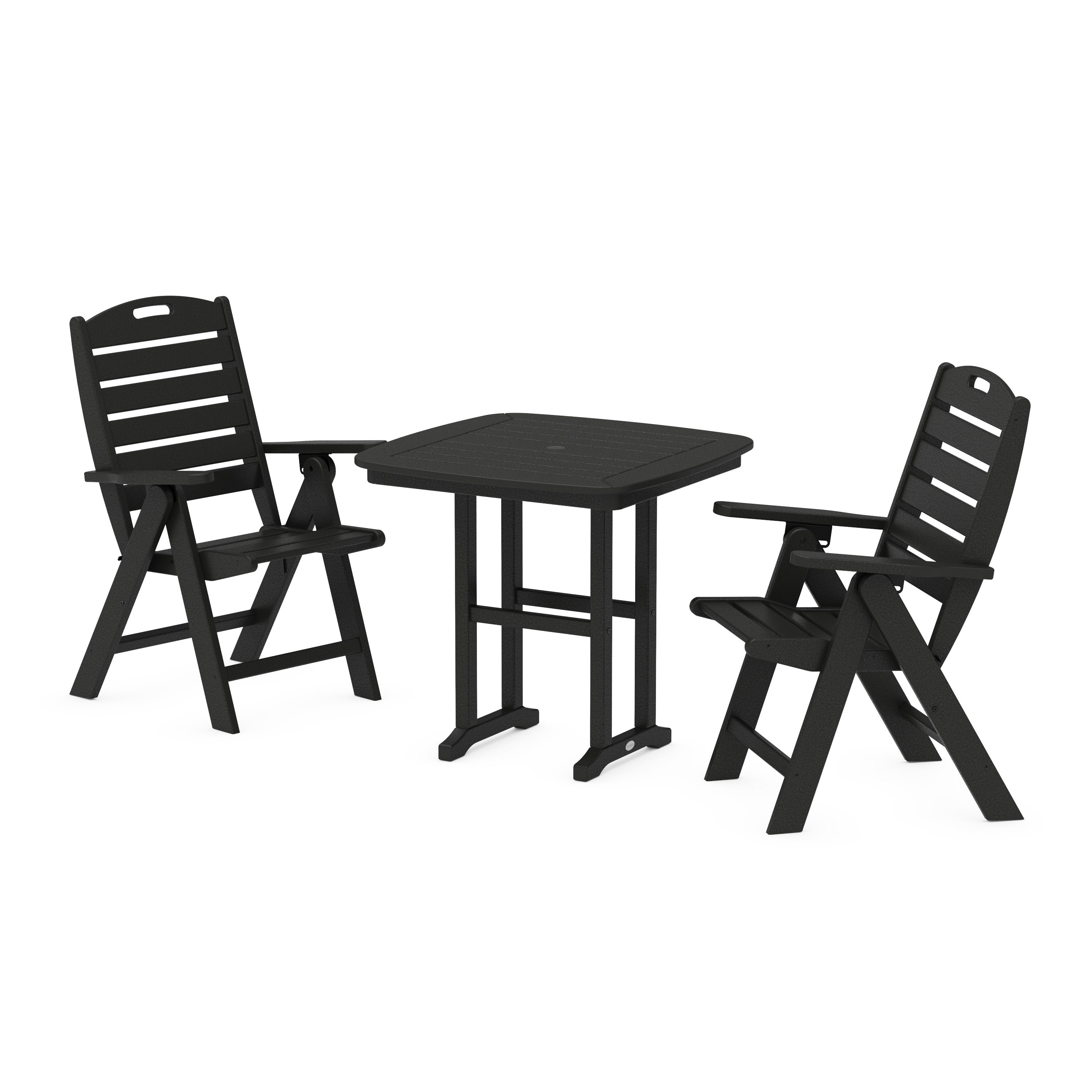 Nautical Folding Highback Chair 3-Piece Dining Set
