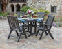 Vineyard Folding Chair 5-Piece Round Dining Set with Trestle Legs