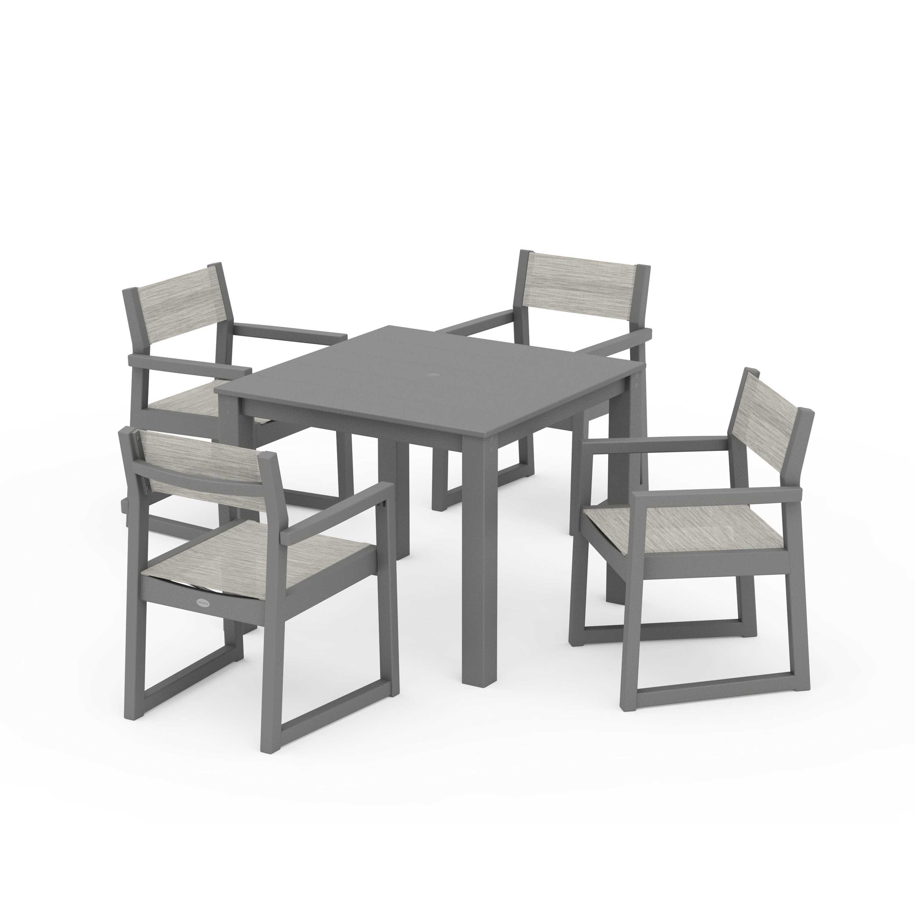 EDGE Sling Arm Chair 5-Piece Parsons Dining Set