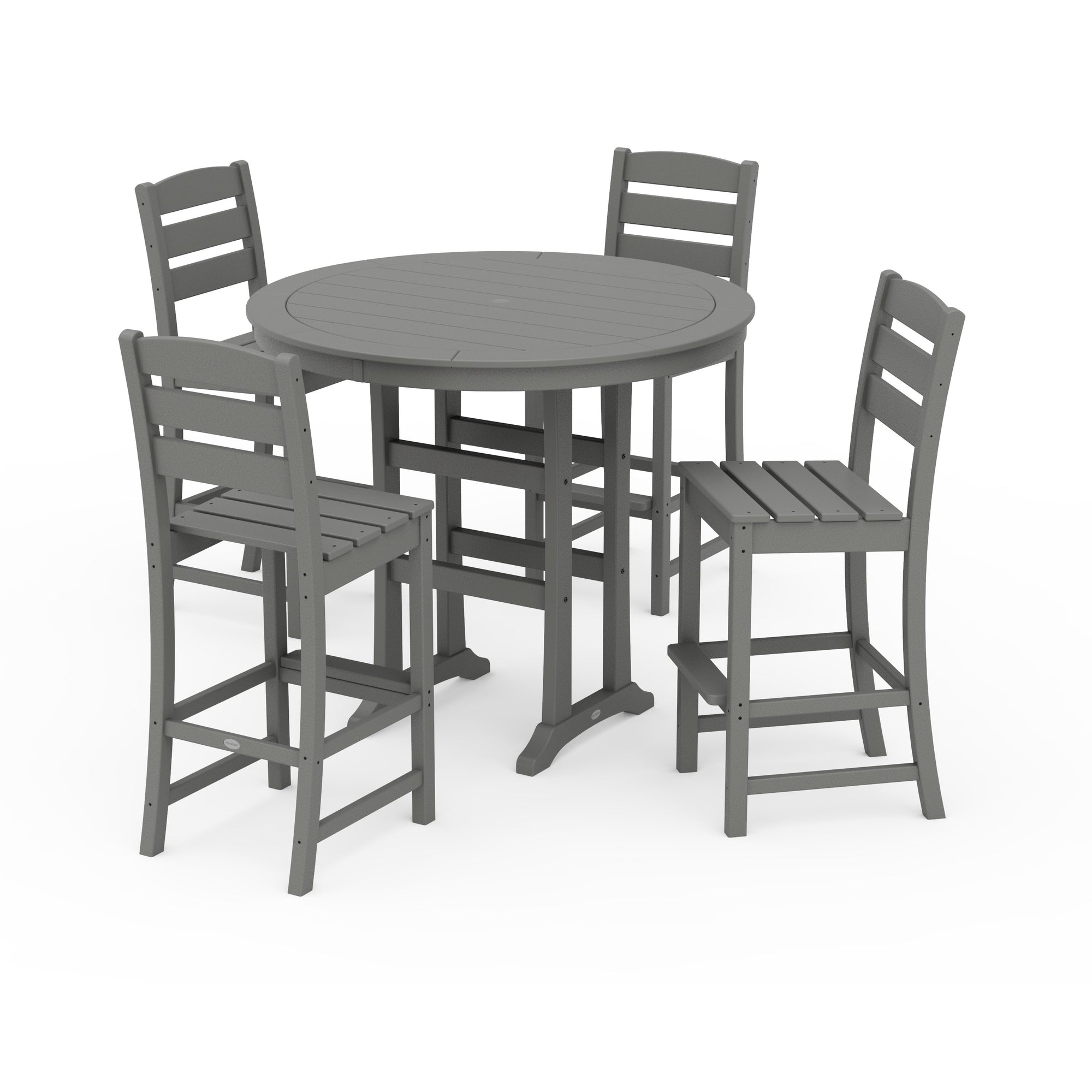Lakeside 5-Piece Round Farmhouse Side Chair Bar Set