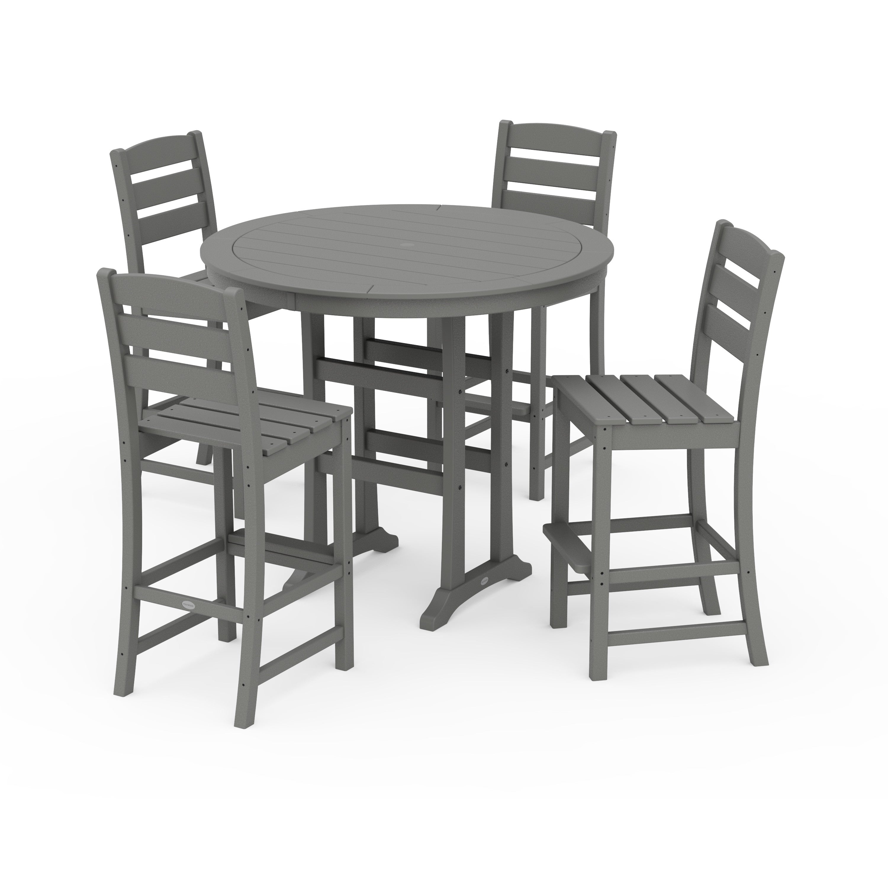 Lakeside 5-Piece Round Farmhouse Side Chair Bar Set