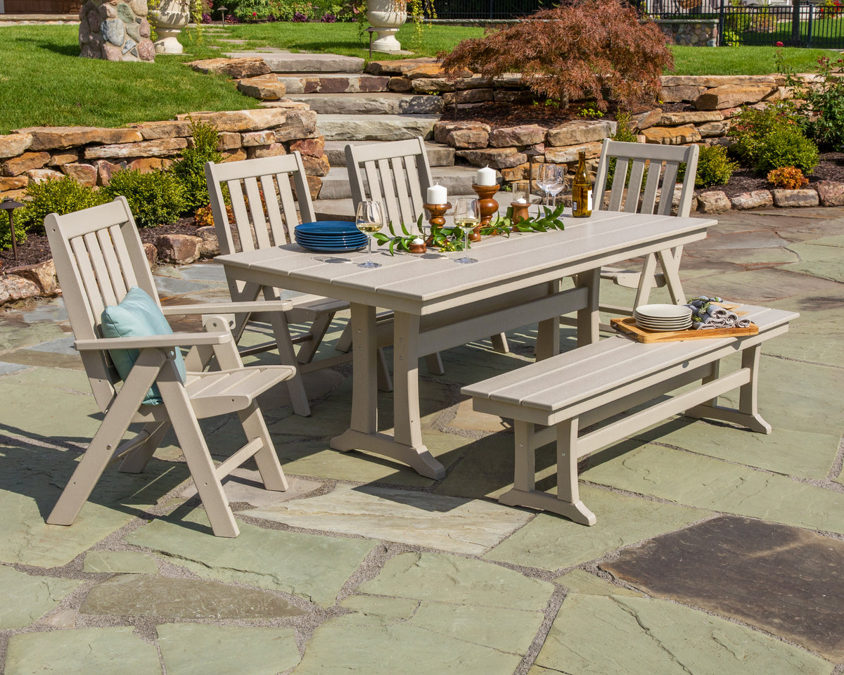 Farmhouse Trestle 65" Bench