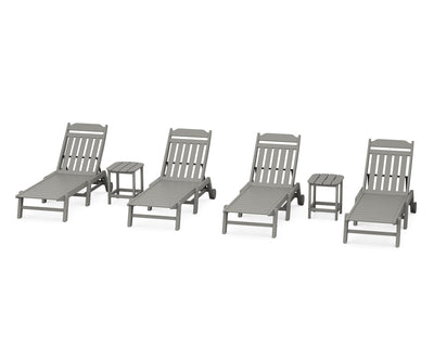 Cottage 6-Piece Chaise Set with Wheels