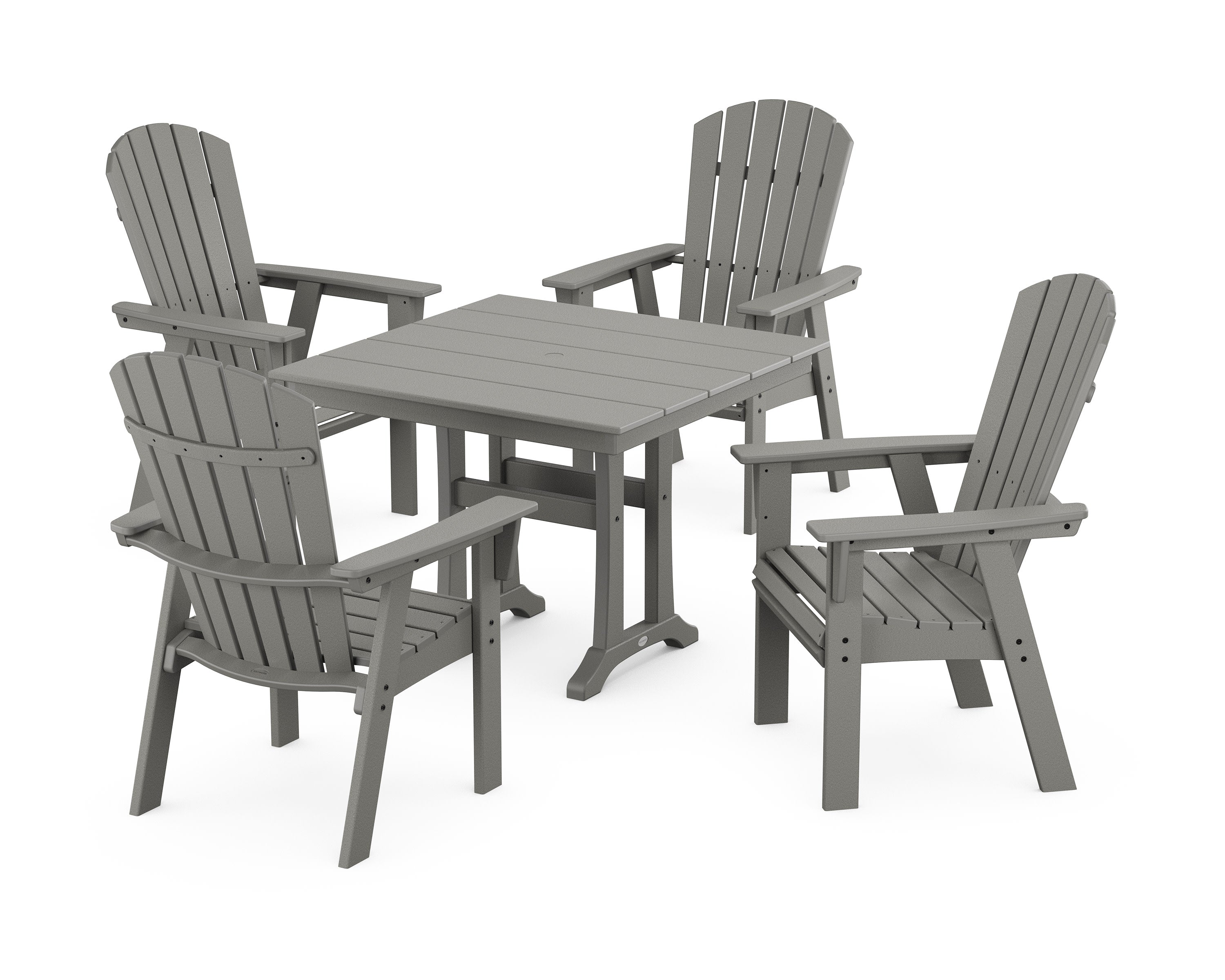Nautical Adirondack 5-Piece Farmhouse Dining Set With Trestle Legs