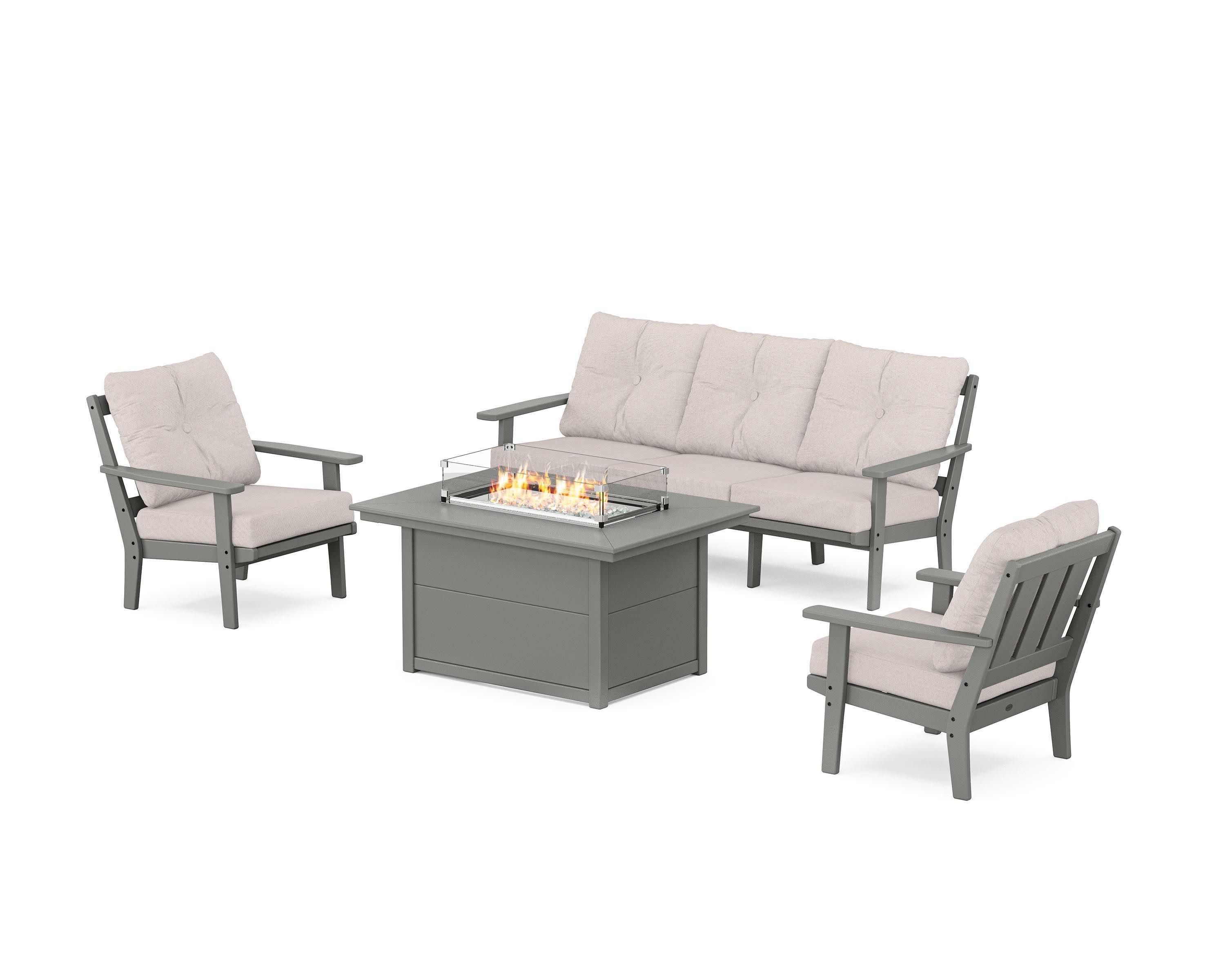 Oxford Deep Seating Fire Pit Table Set