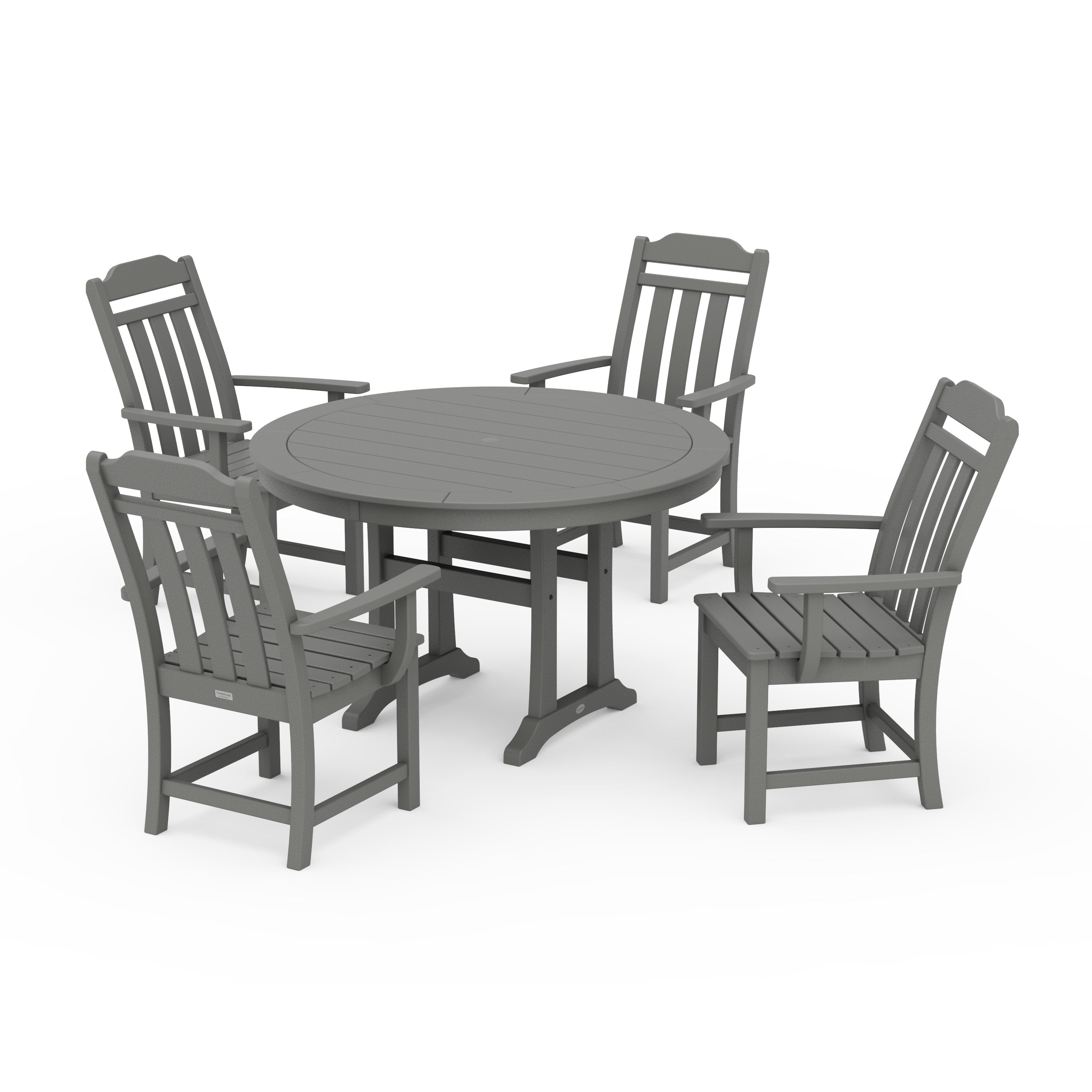 Cottage 5-Piece Round Dining Set with Trestle Legs