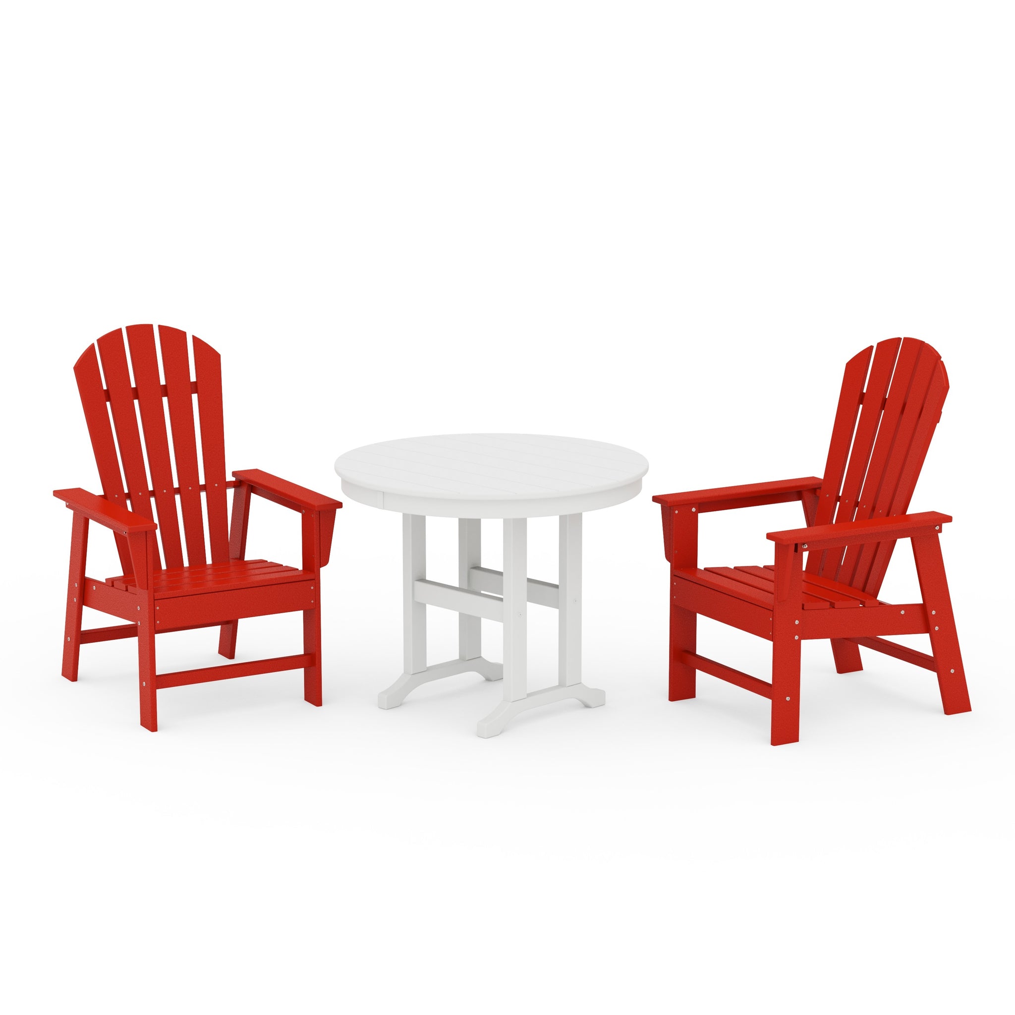 South Beach 3-Piece Round Farmhouse Dining Set