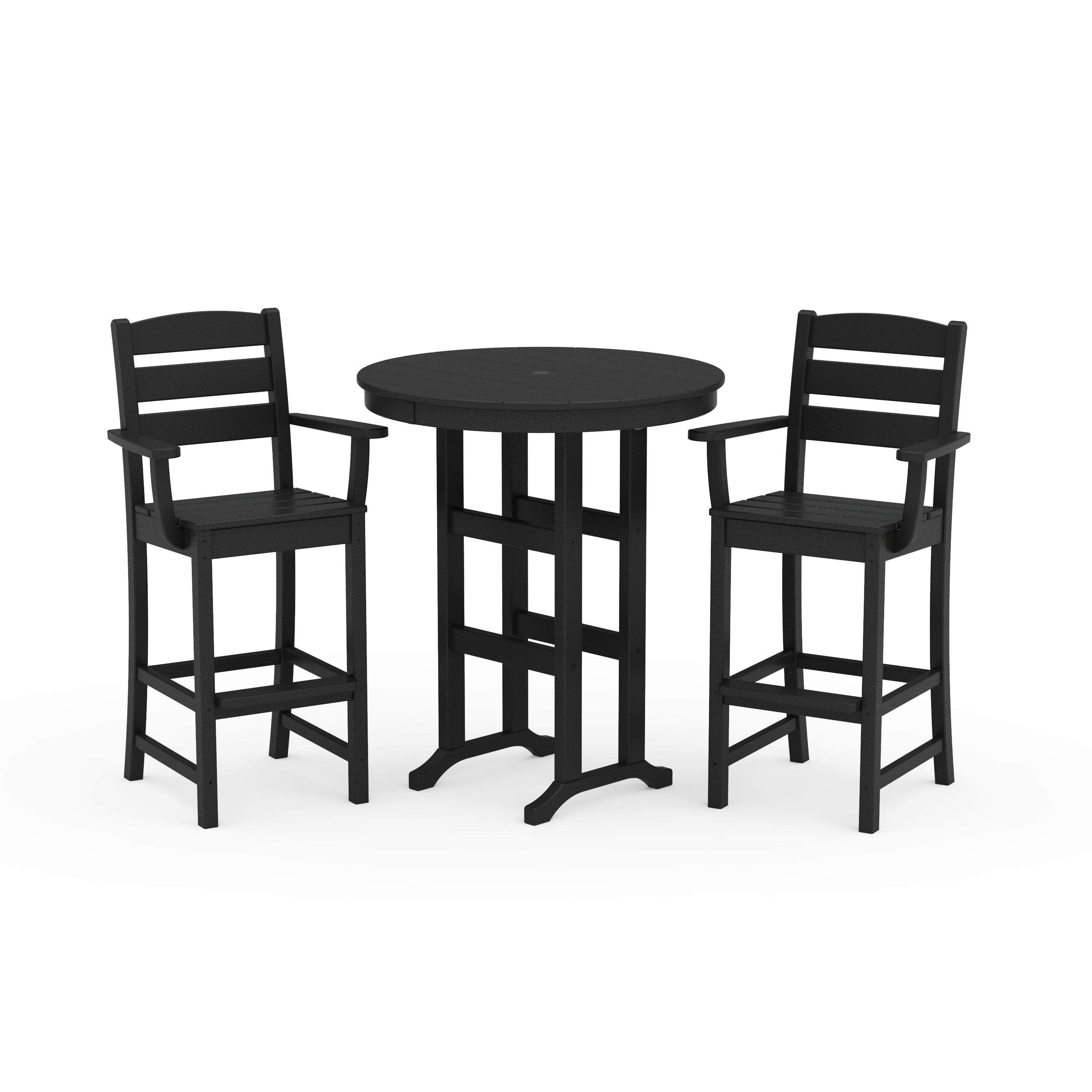Lakeside 3-Piece Round Bar Arm Chair Set