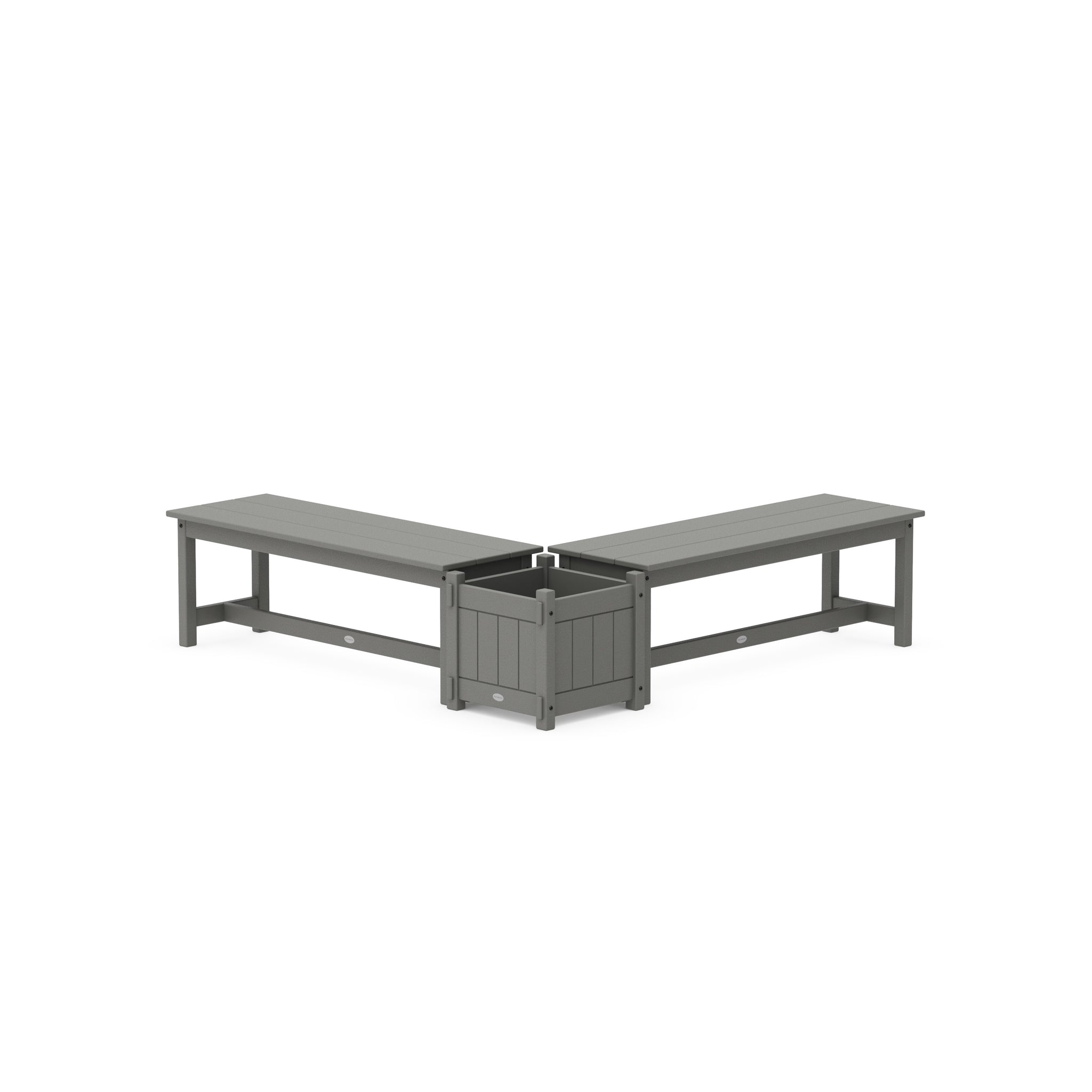 48" Vineyard L- Shaped Planter Bench Set