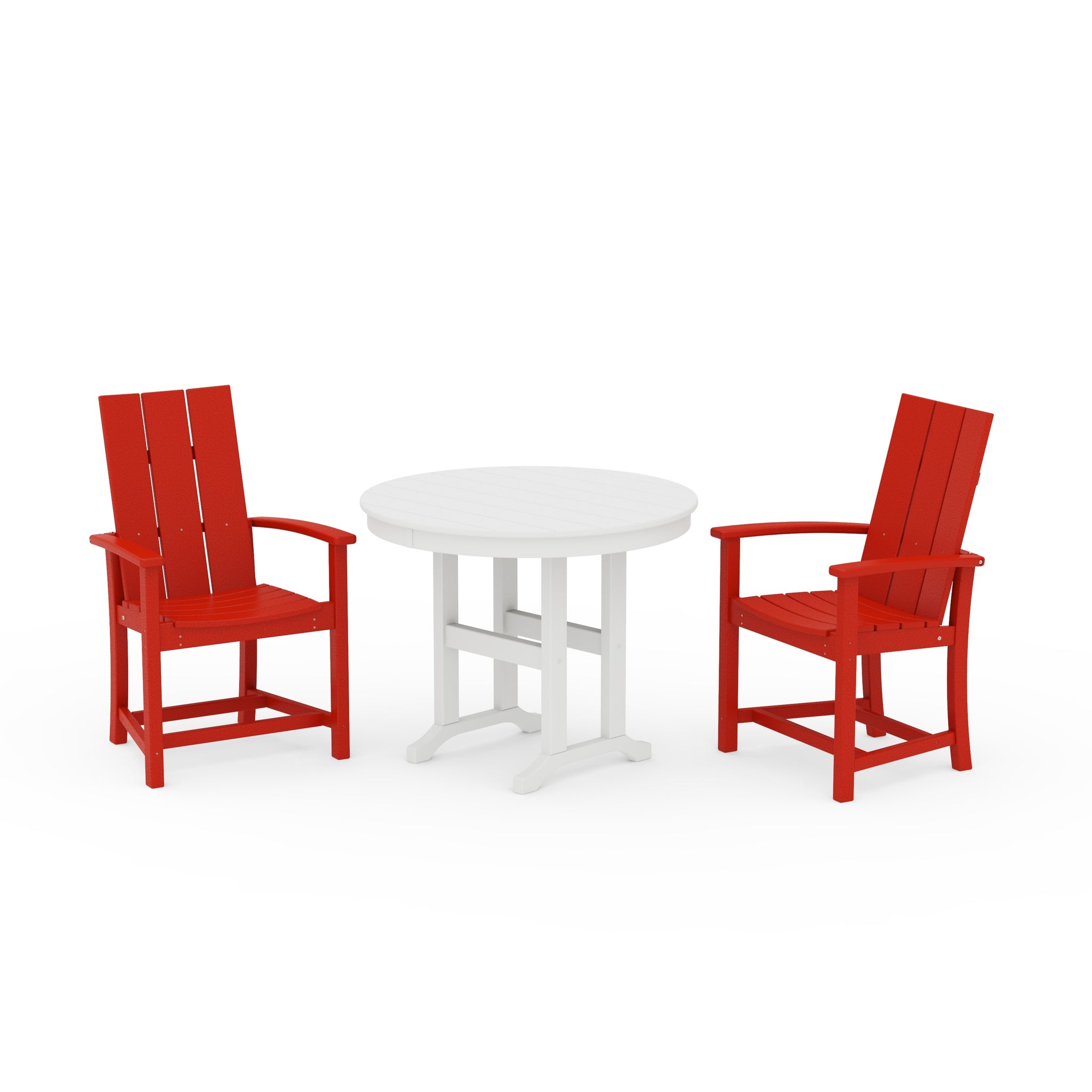 Modern Adirondack 3-Piece Round Farmhouse Dining Set