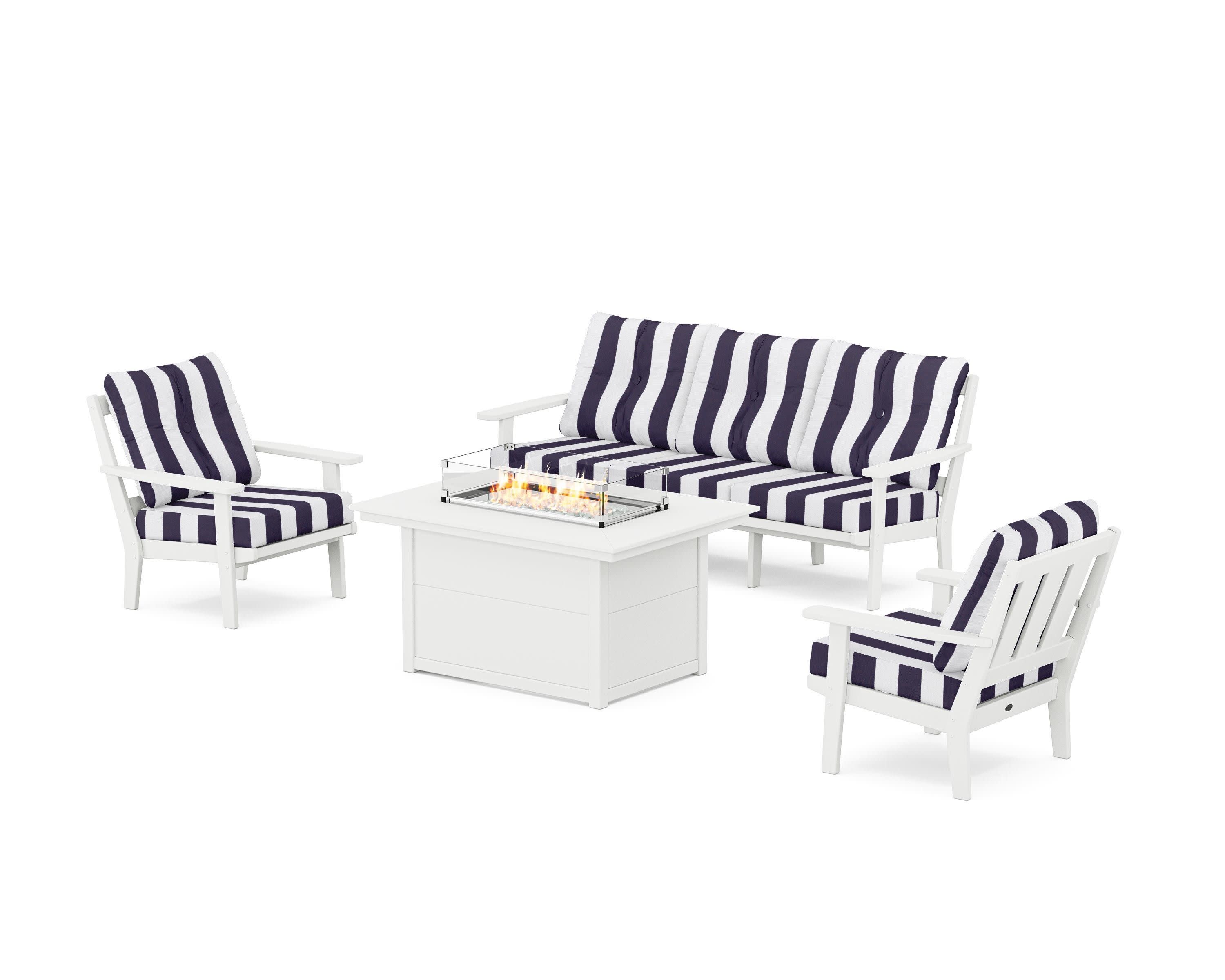 Oxford Deep Seating Fire Pit Table Set