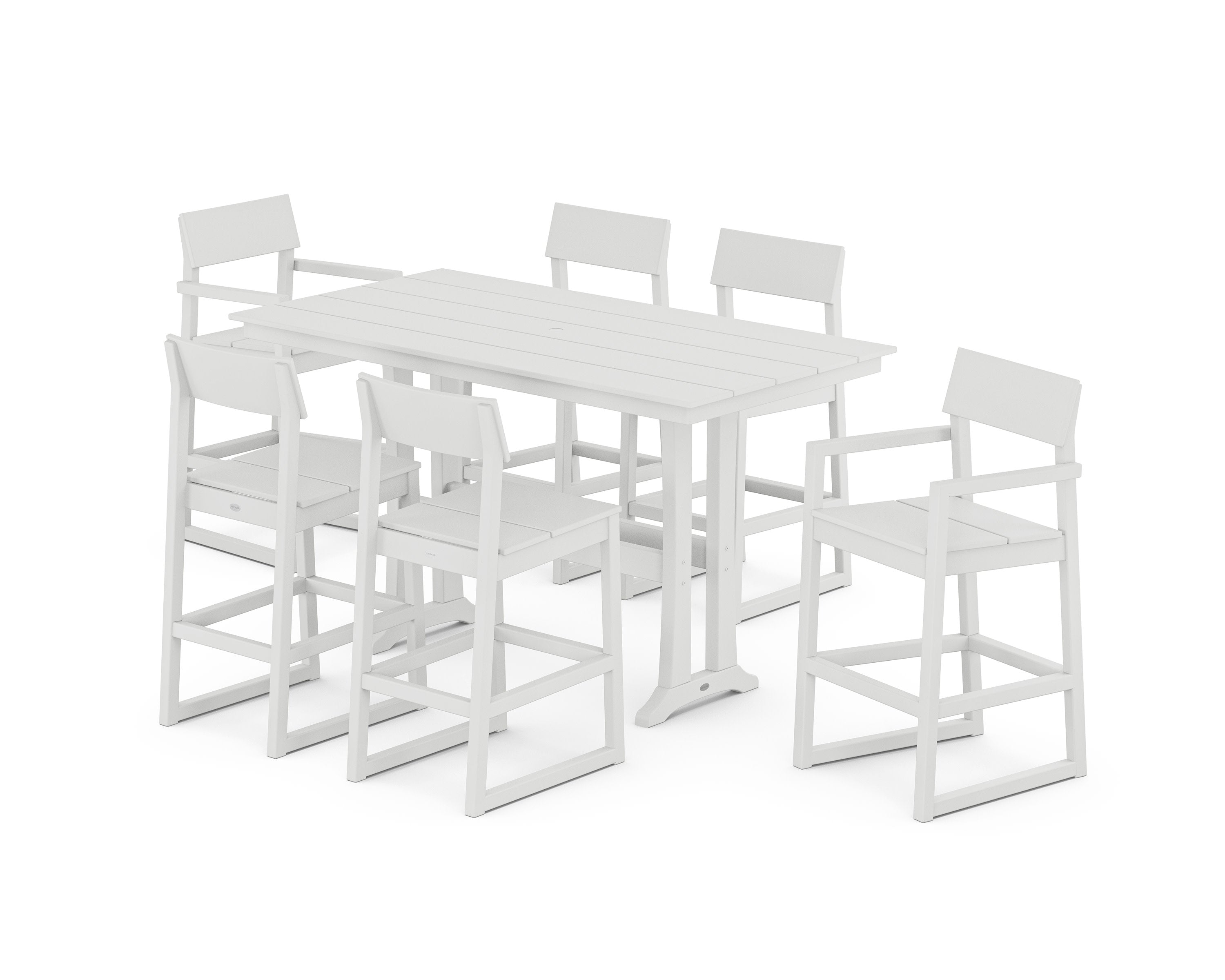 EDGE 7-Piece Farmhouse Bar Set with Trestle Legs