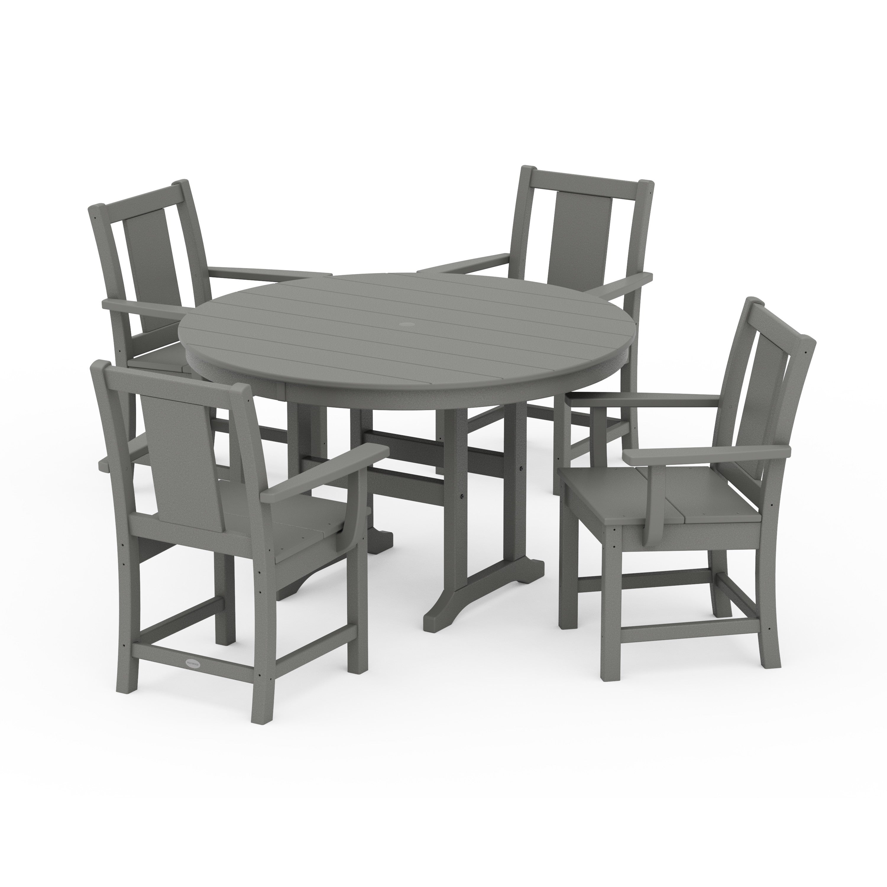 Prairie 5-Piece Round Farmhouse Dining Set - Thumbnail 3