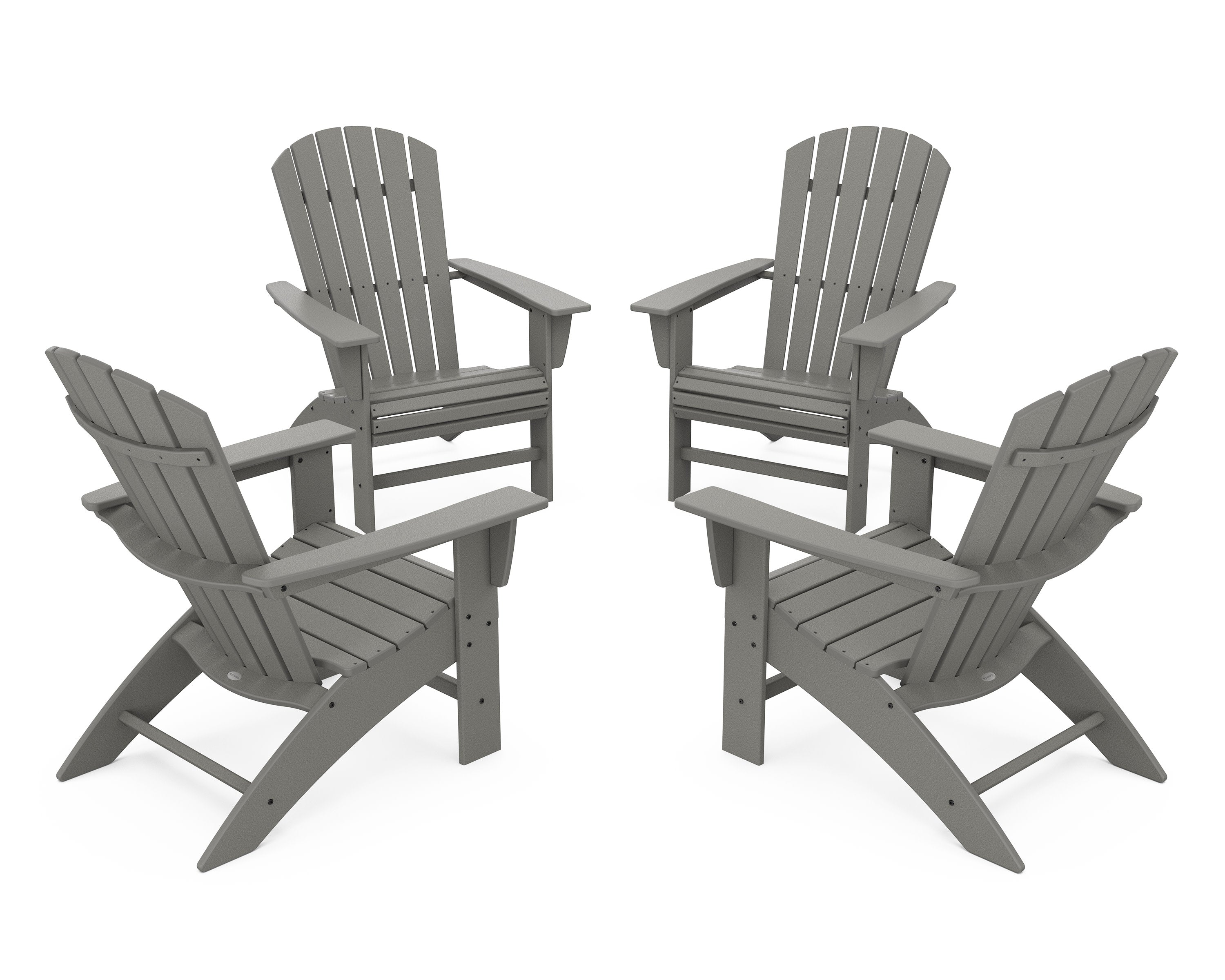 4-Piece Nautical Curveback Adirondack Chair Conversation Set