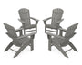 4-Piece Nautical Curveback Adirondack Chair Conversation Set