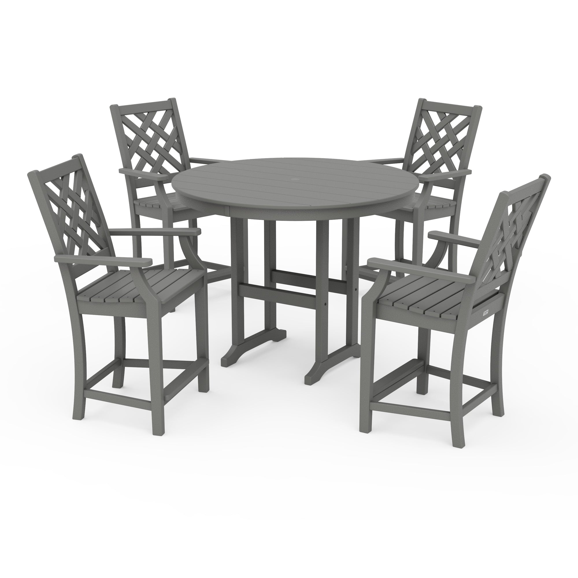 Wovendale 5-Piece Round Farmhouse Counter Set