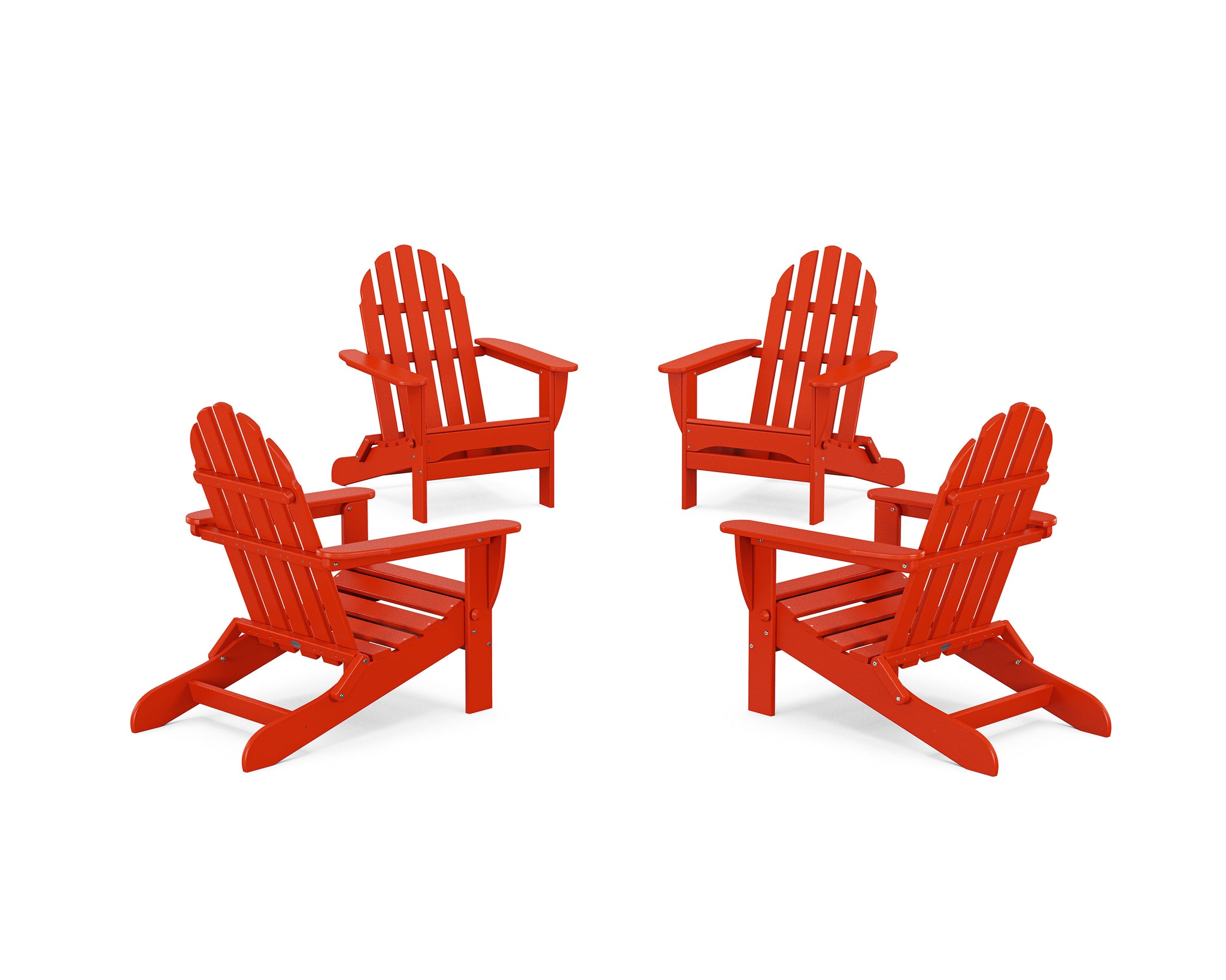 4-Piece Classic Folding Adirondack Conversation Set