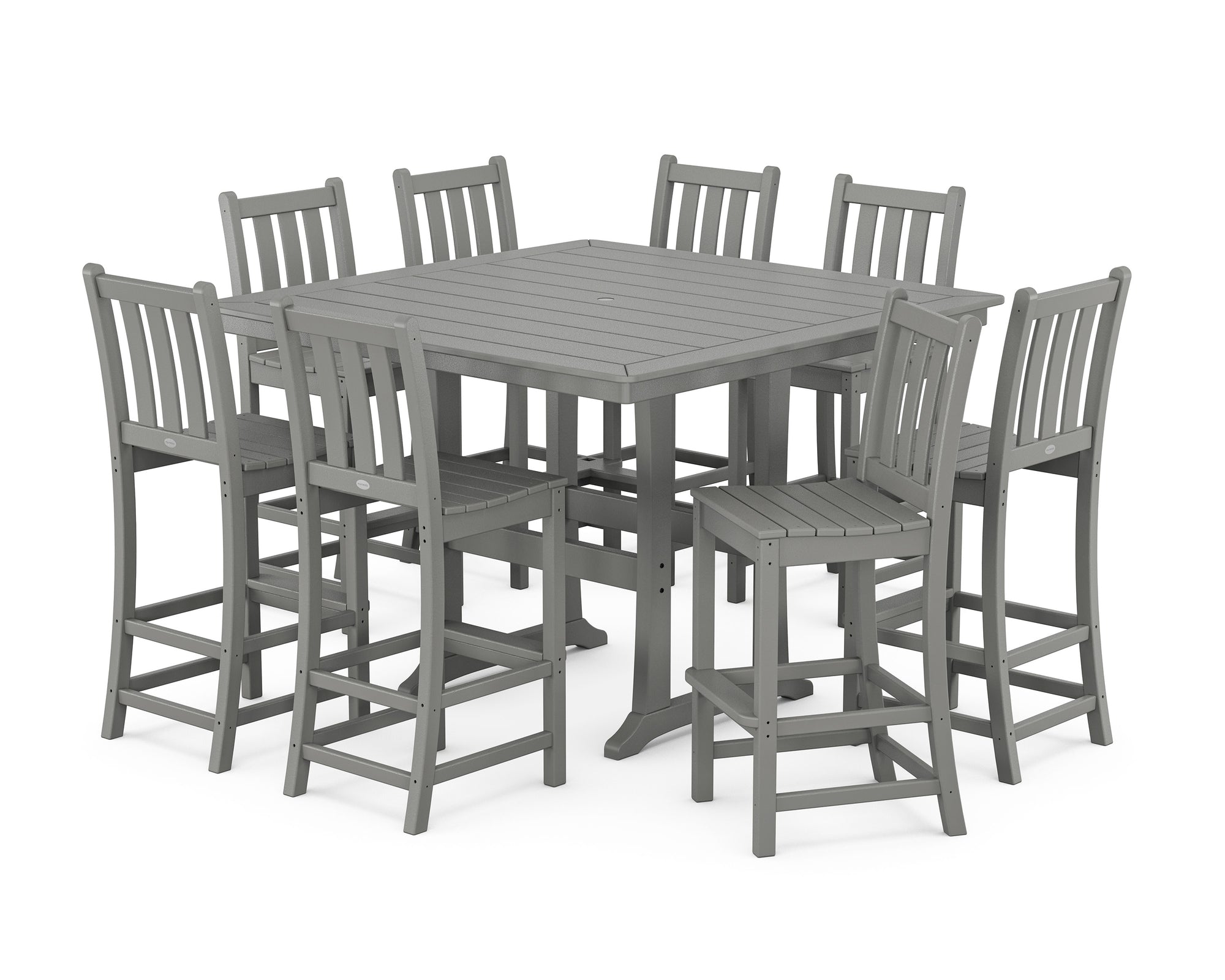 Traditional Garden 9-Piece Nautical Trestle Bar Set