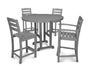 La Casa Café 5-Piece Round Farmhouse Counter Dining Set