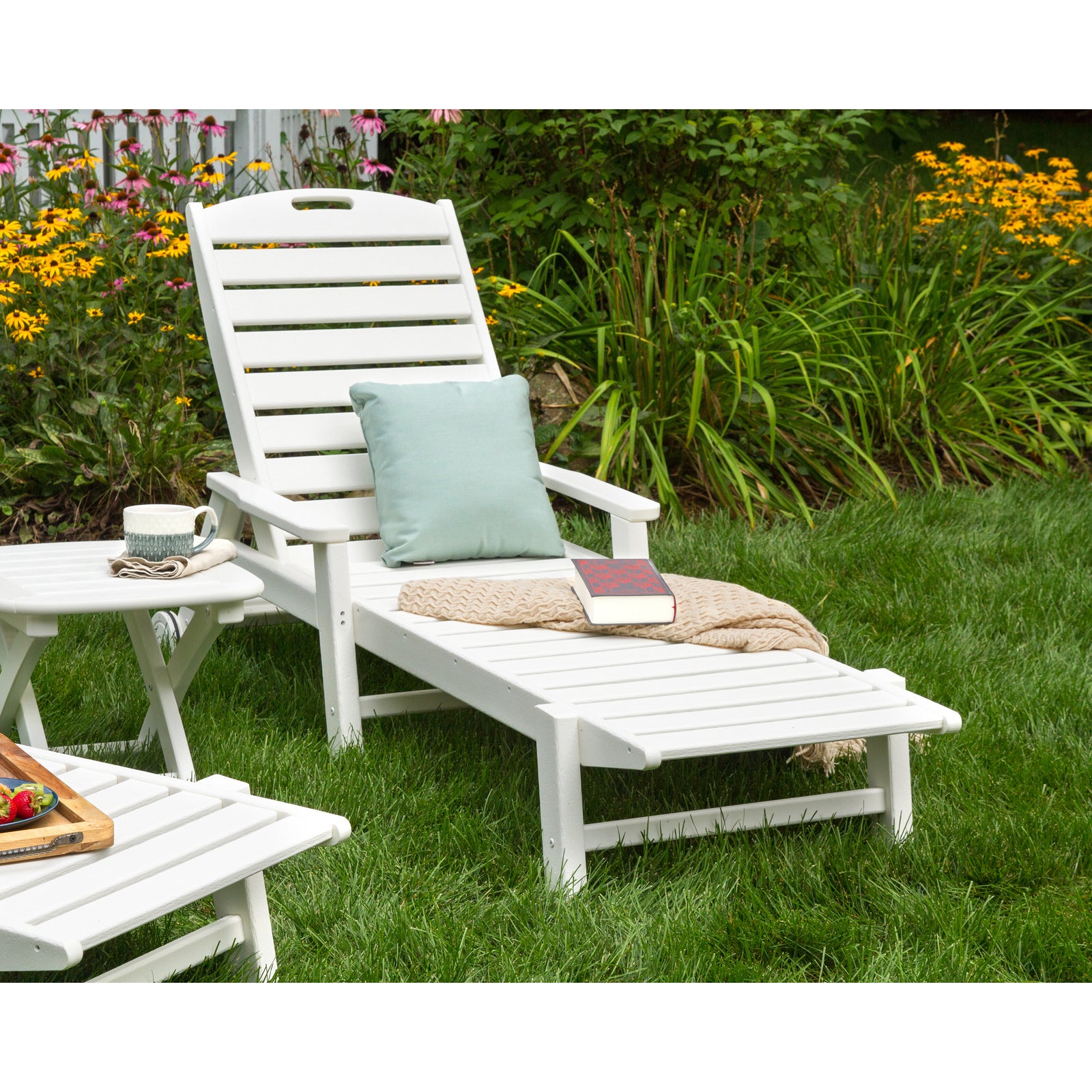 Nautical Chaise with Arms & Wheels