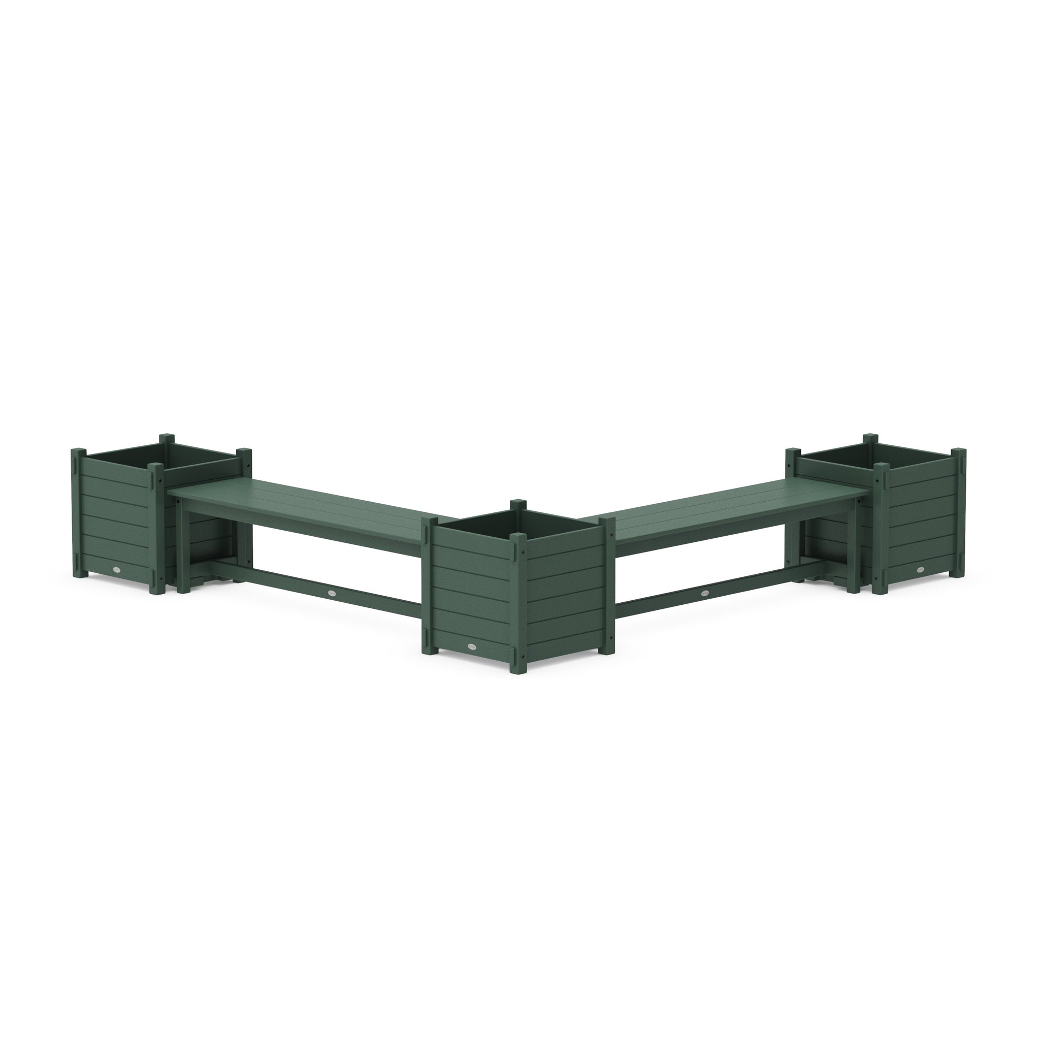 60" Nautical L- Shaped Planter Bench Corner Set - Large
