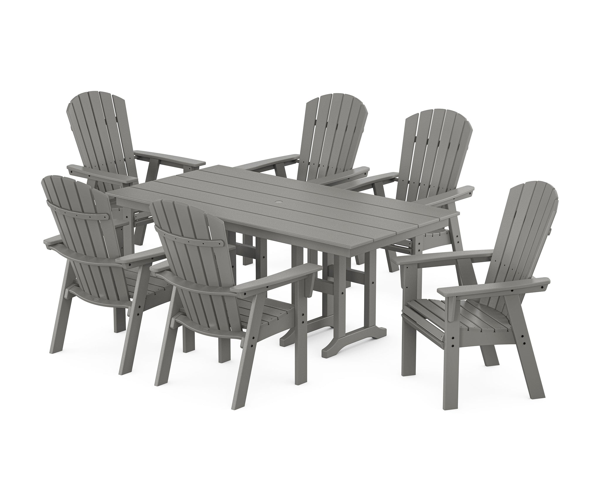 Nautical Curveback Adirondack 7-Piece Farmhouse Dining Set