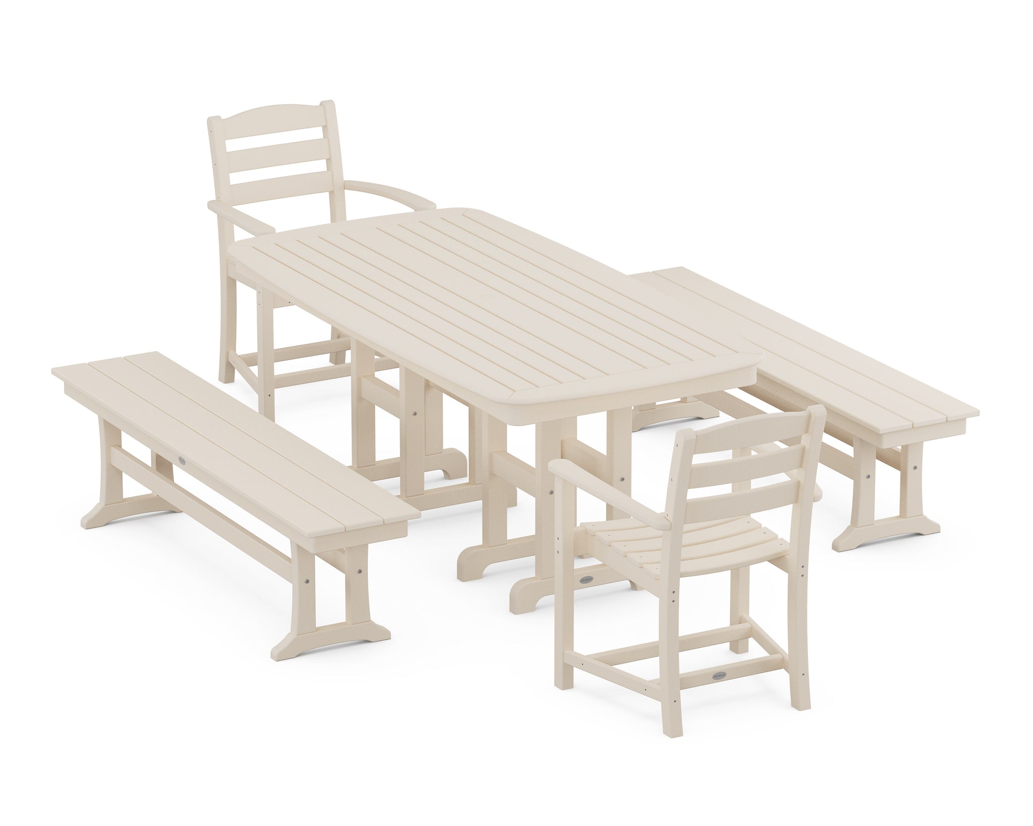 La Casa Café 5-Piece Dining Set with Benches