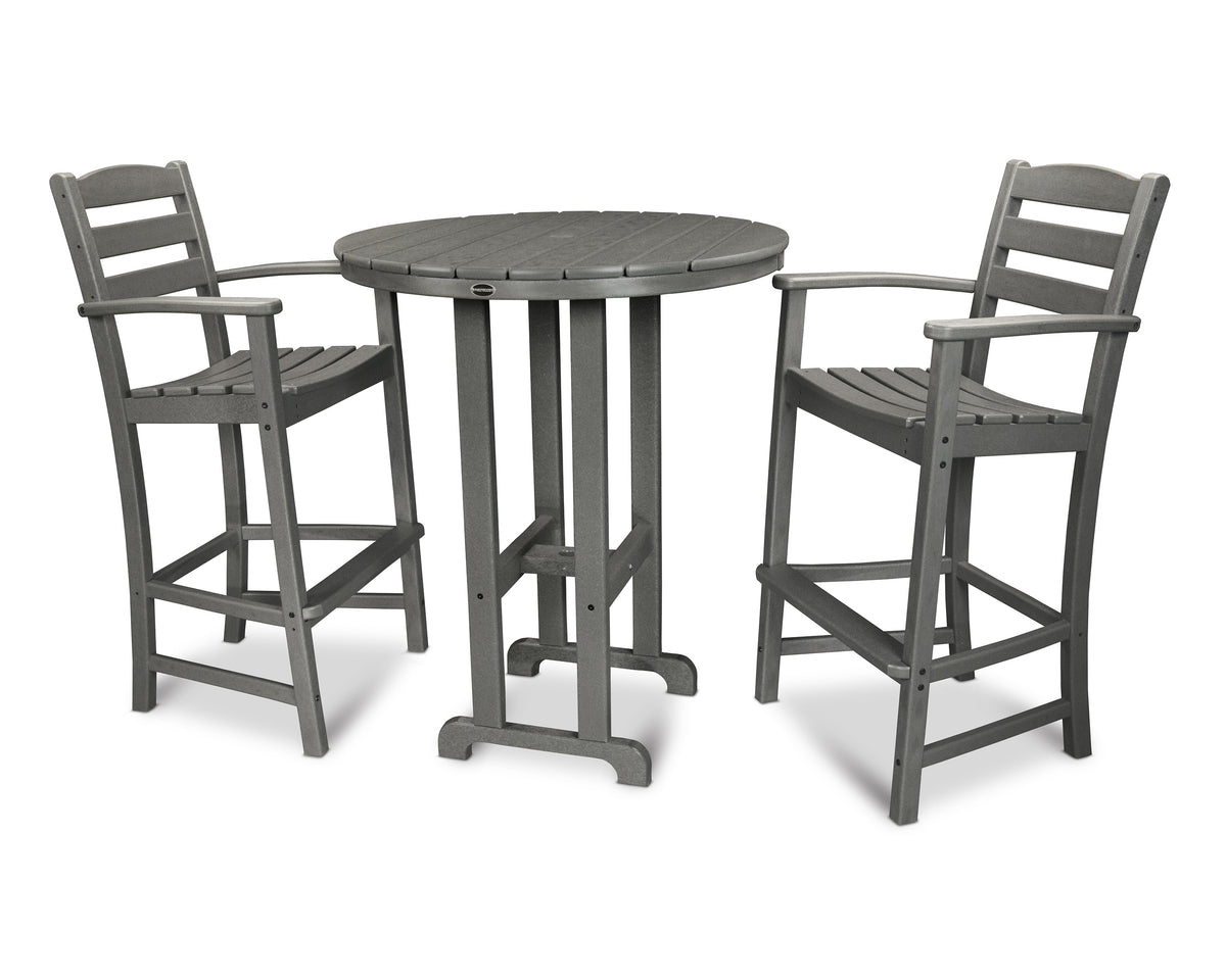 La Casa Café 3-Piece Round Farmhouse Bar Set