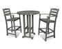 La Casa Café 3-Piece Round Farmhouse Bar Set